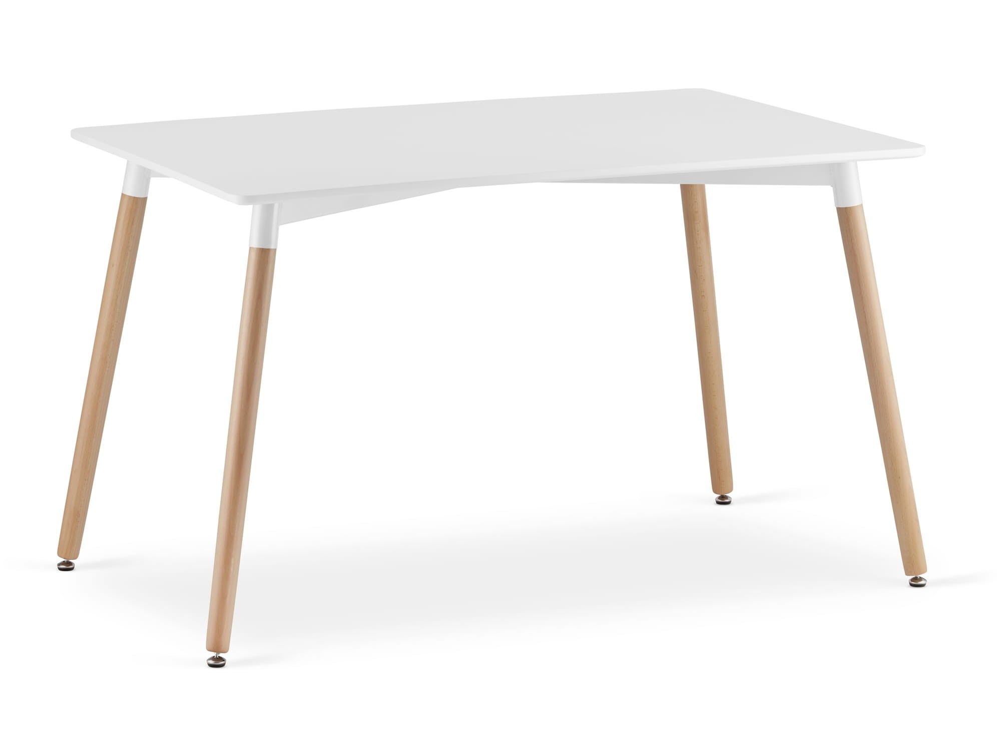 Stôl ADRIA 120 cm x 80 cm - biely / prírodné nohy
