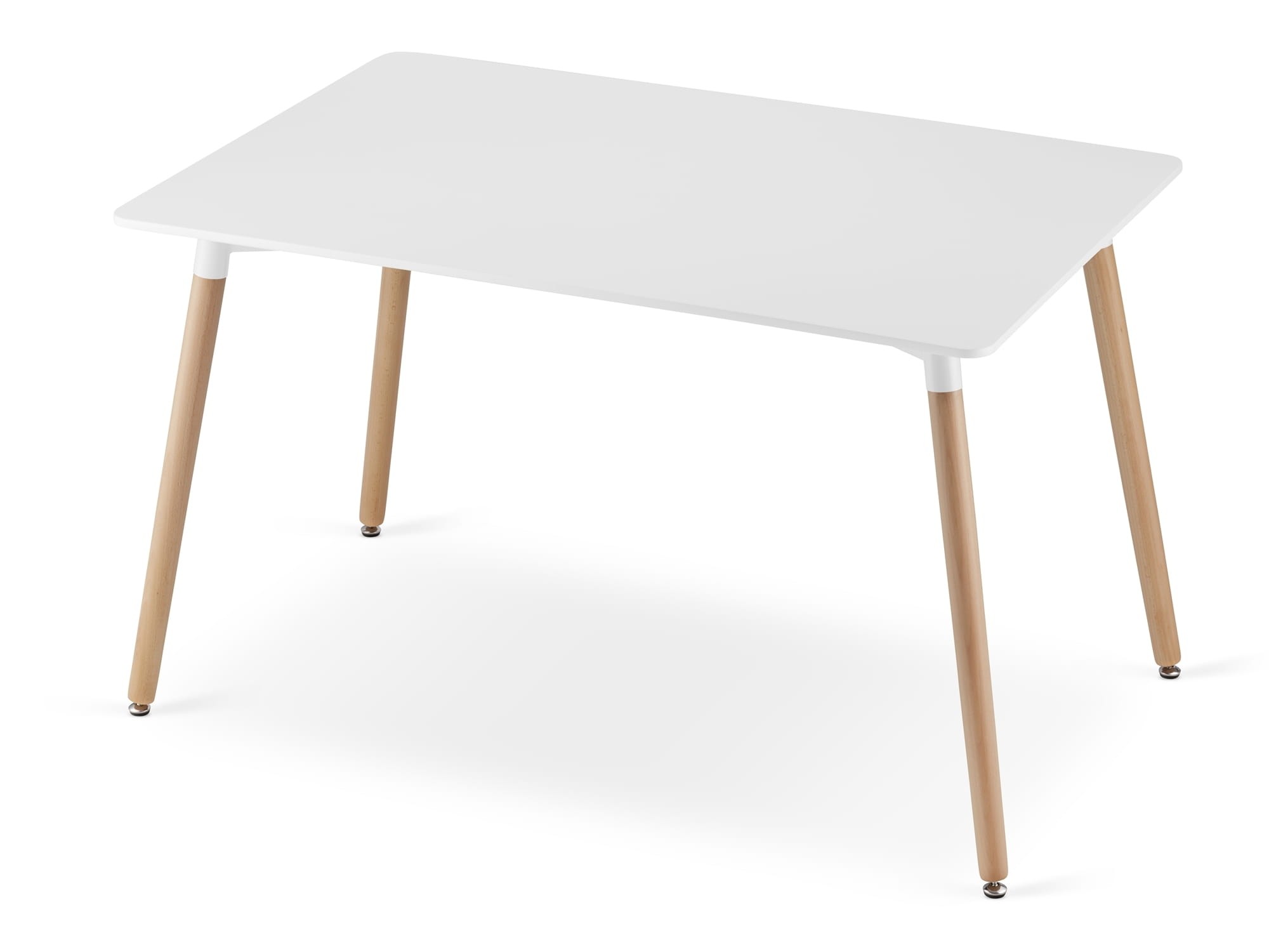 Stôl ADRIA 120 cm x 80 cm - biely / prírodné nohy