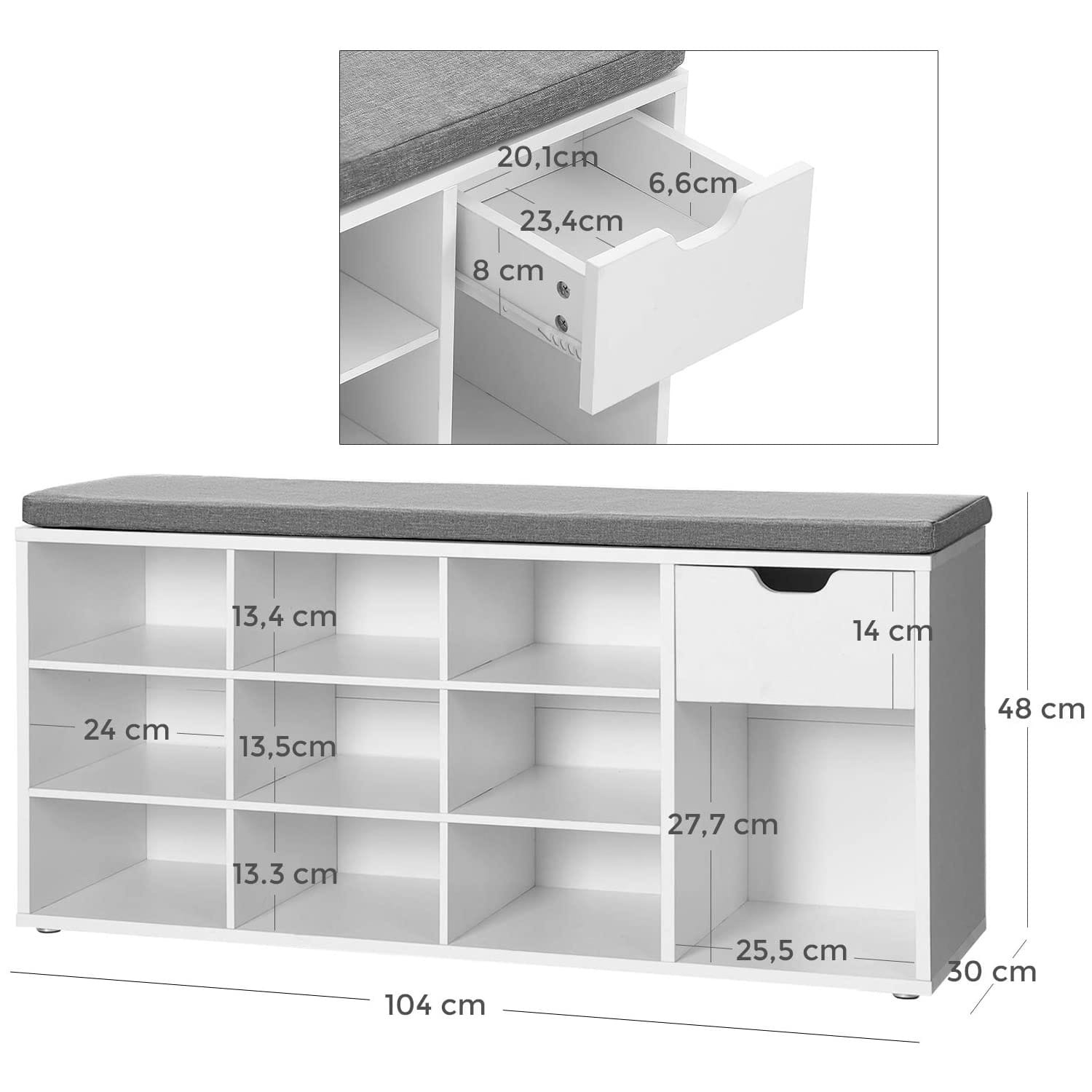 Skrinka na topánky so sedadlom - LHS24W01