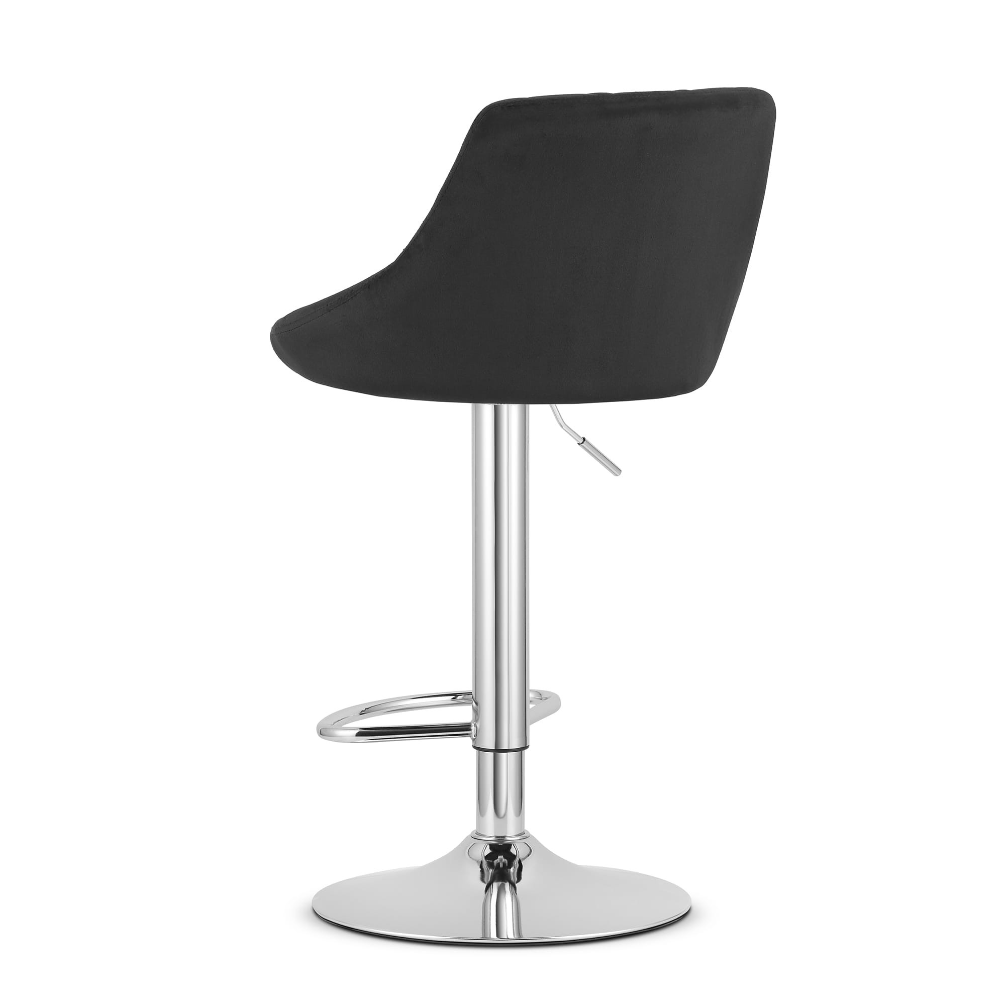 Stolička KAST - čierny zamat / chrómová podnož x 2