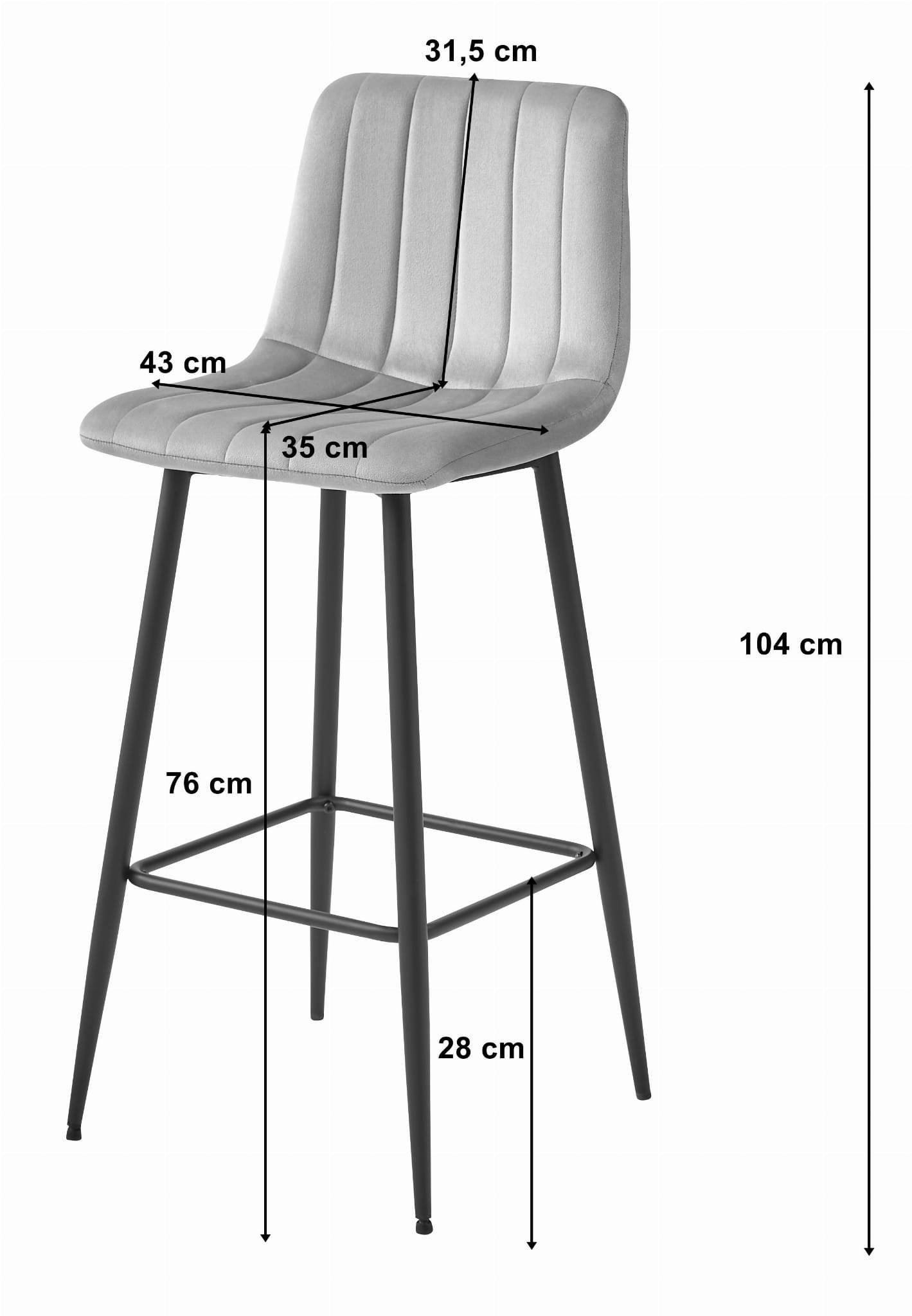 Tabuľka POZZA - striebornošedý zamat / čierne nohy x 1