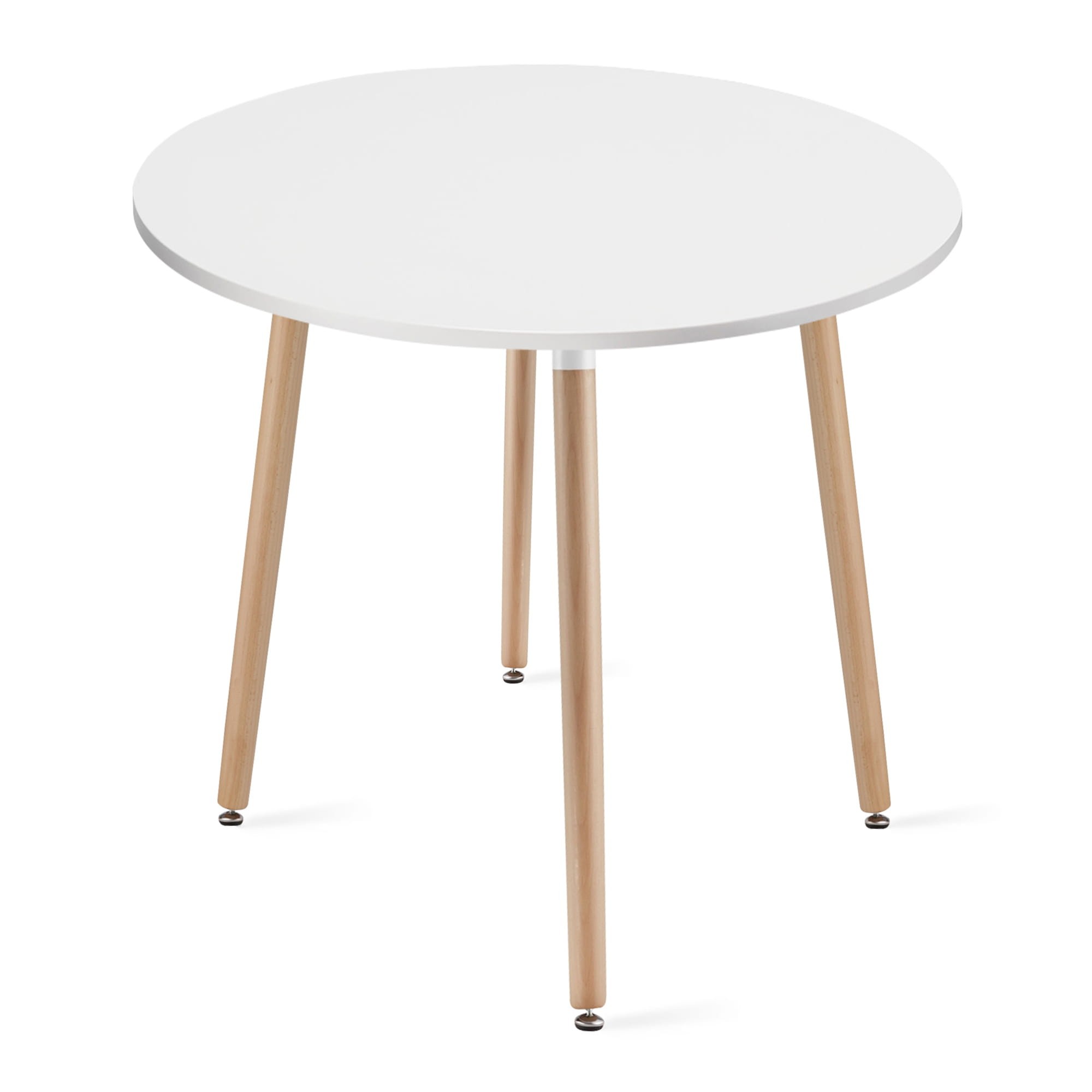 Okrúhly stôl KAMI 80 cm - biely / prírodné nohy