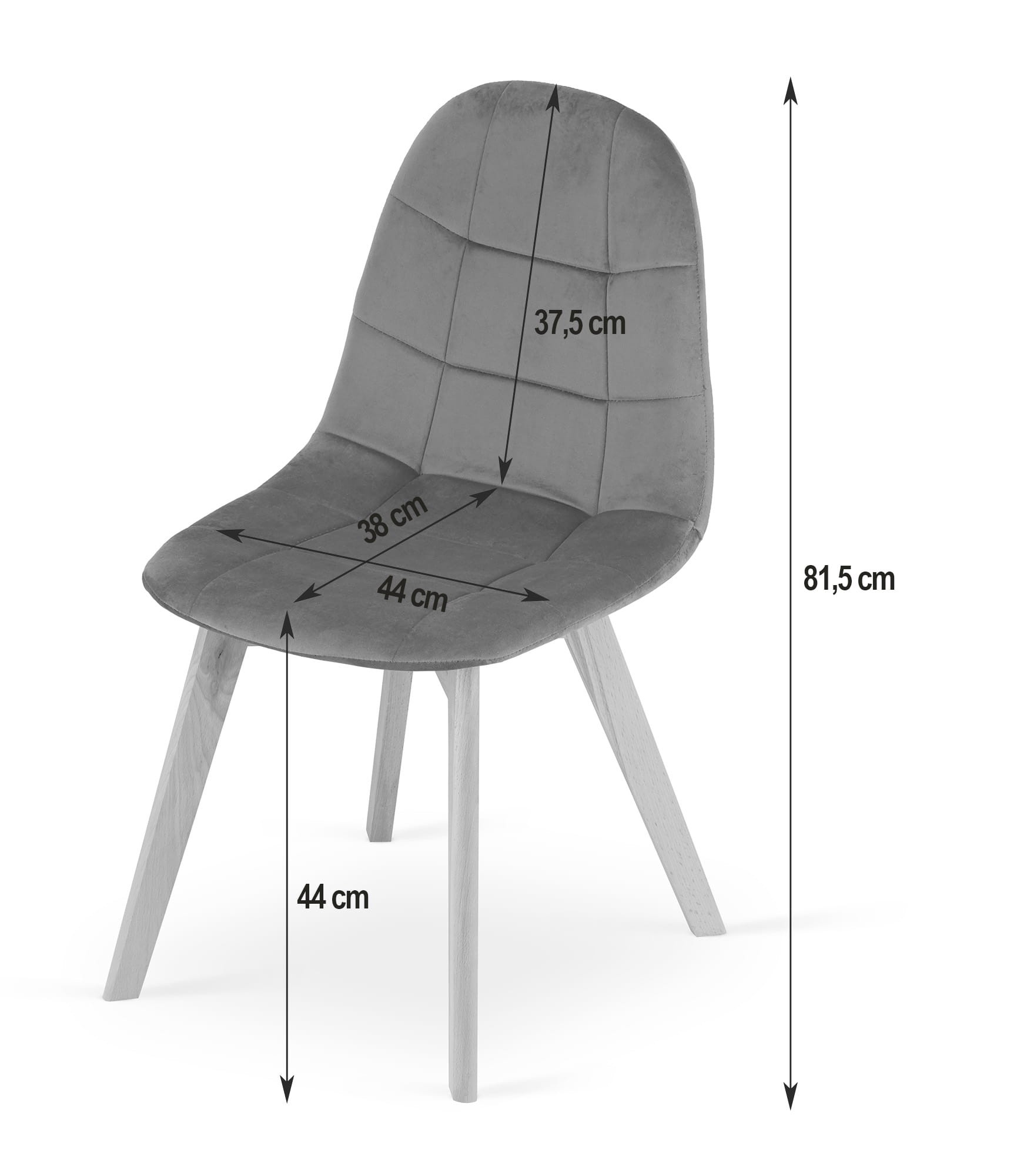 Stolička BORA - tmavoružový zamat / prírodné nohy x 1