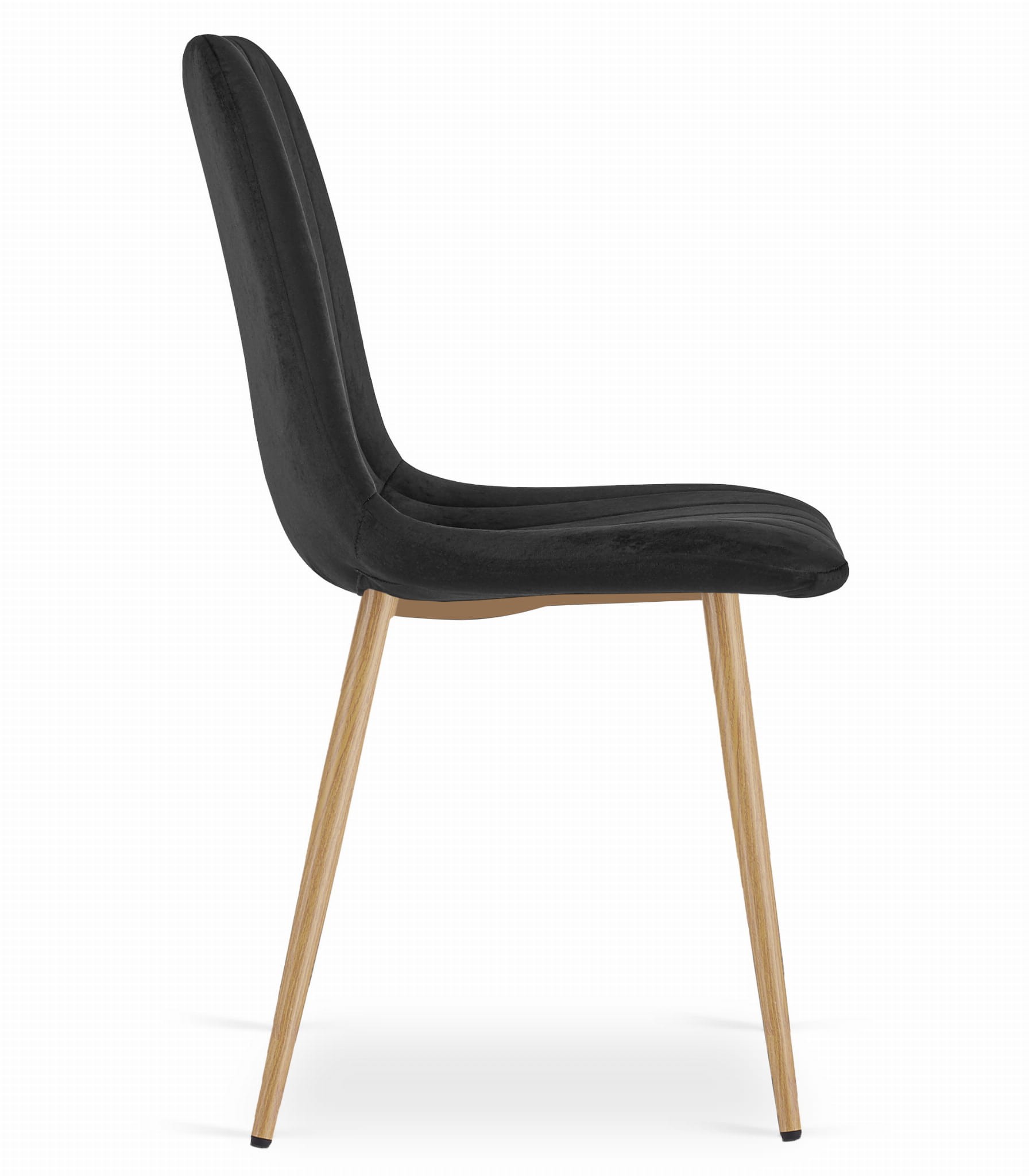 Stolička LAVA - čierny zamat / nohy farby dreva x 4