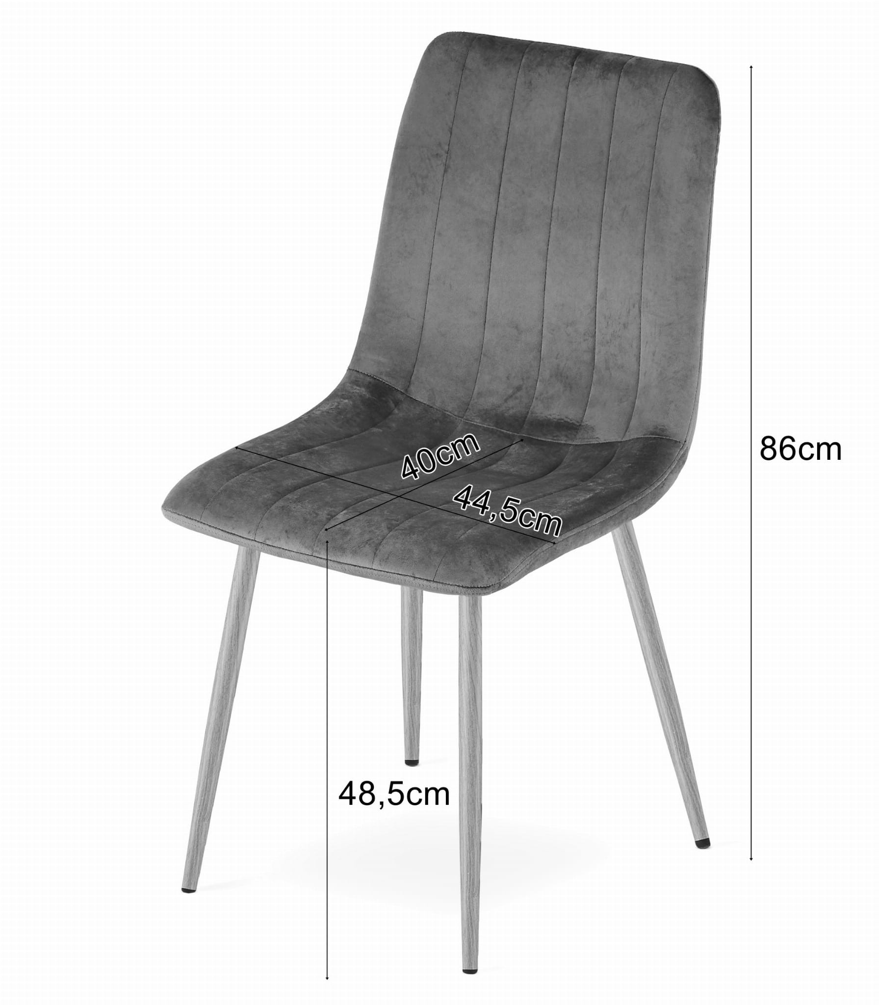 Stolička LAVA - svetlobéžový zamat / nohy vo farbe dreva x 2