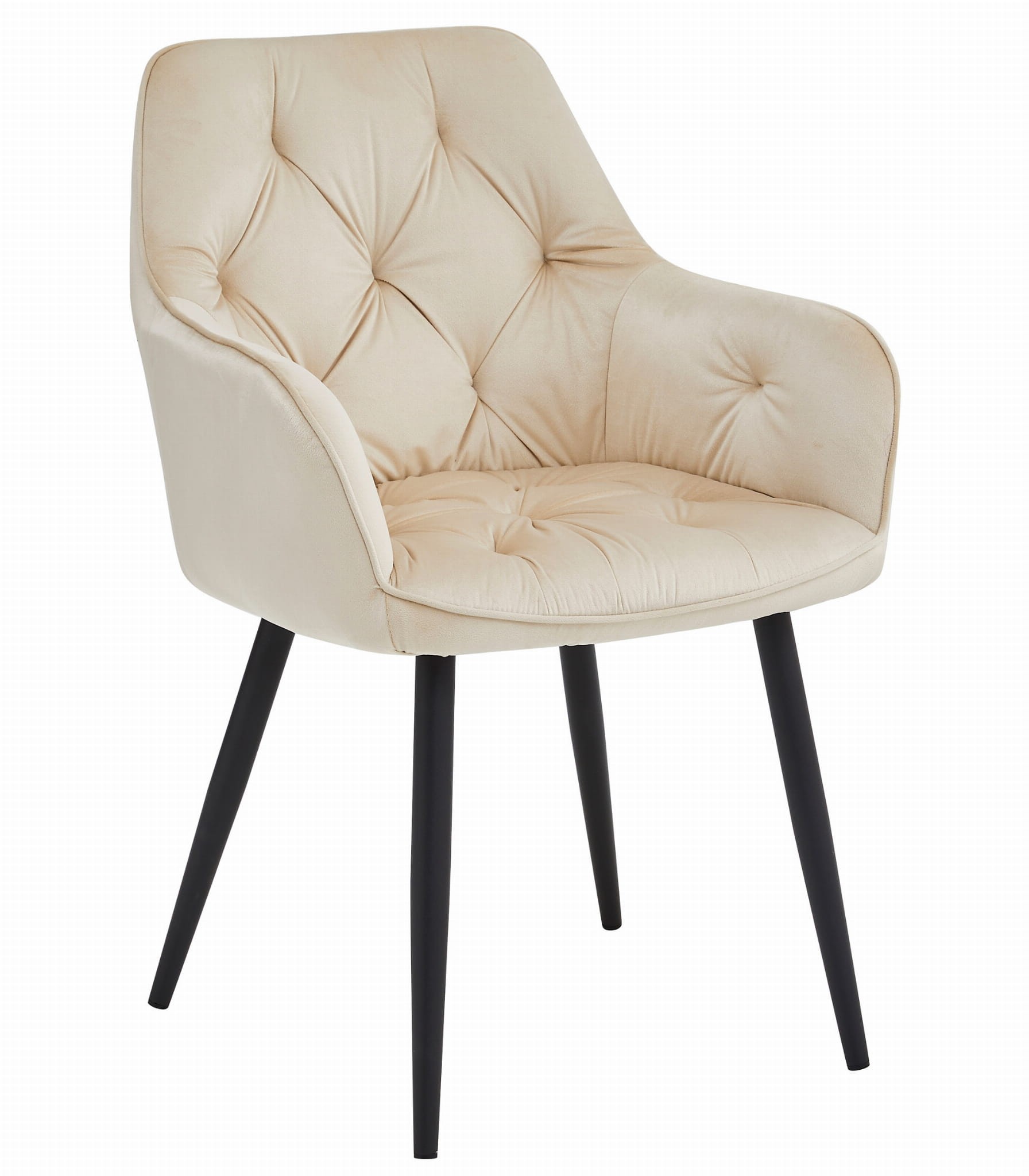 Stolička JORK - béžový zamat / čierne nohy x 2