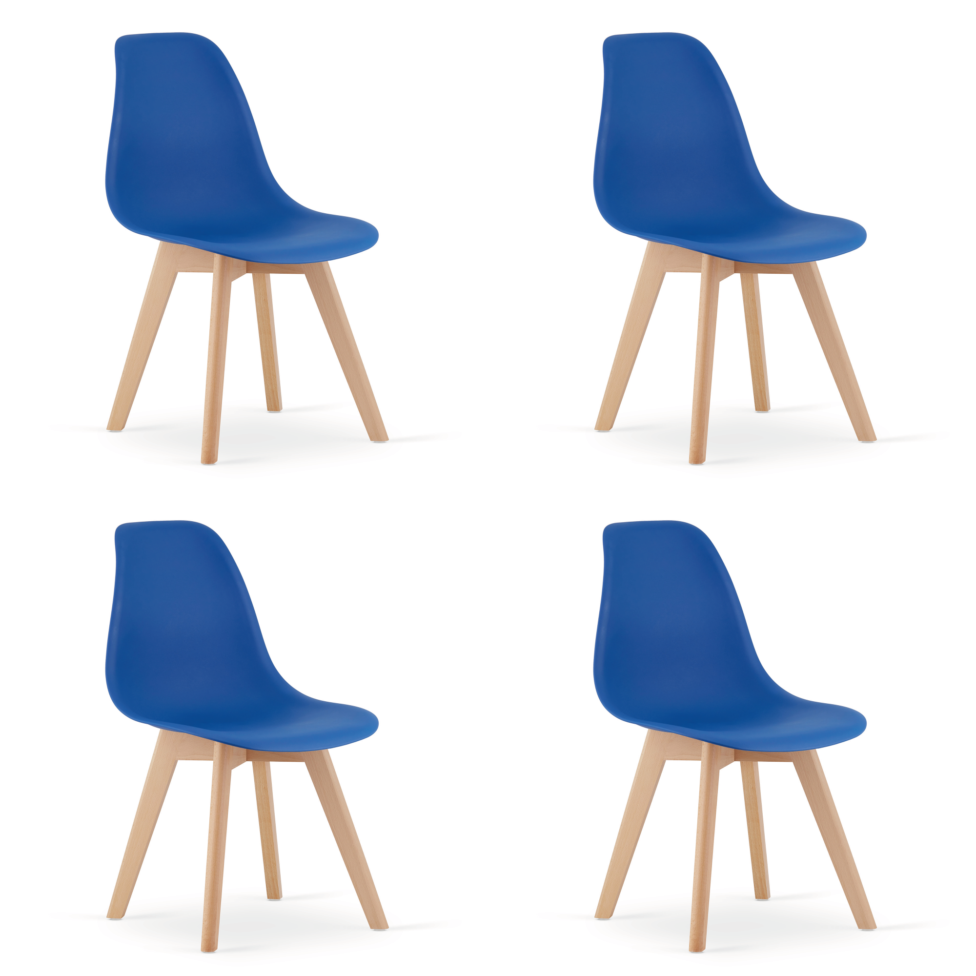 Stolička KITO modrá / prírodné nohy x 4