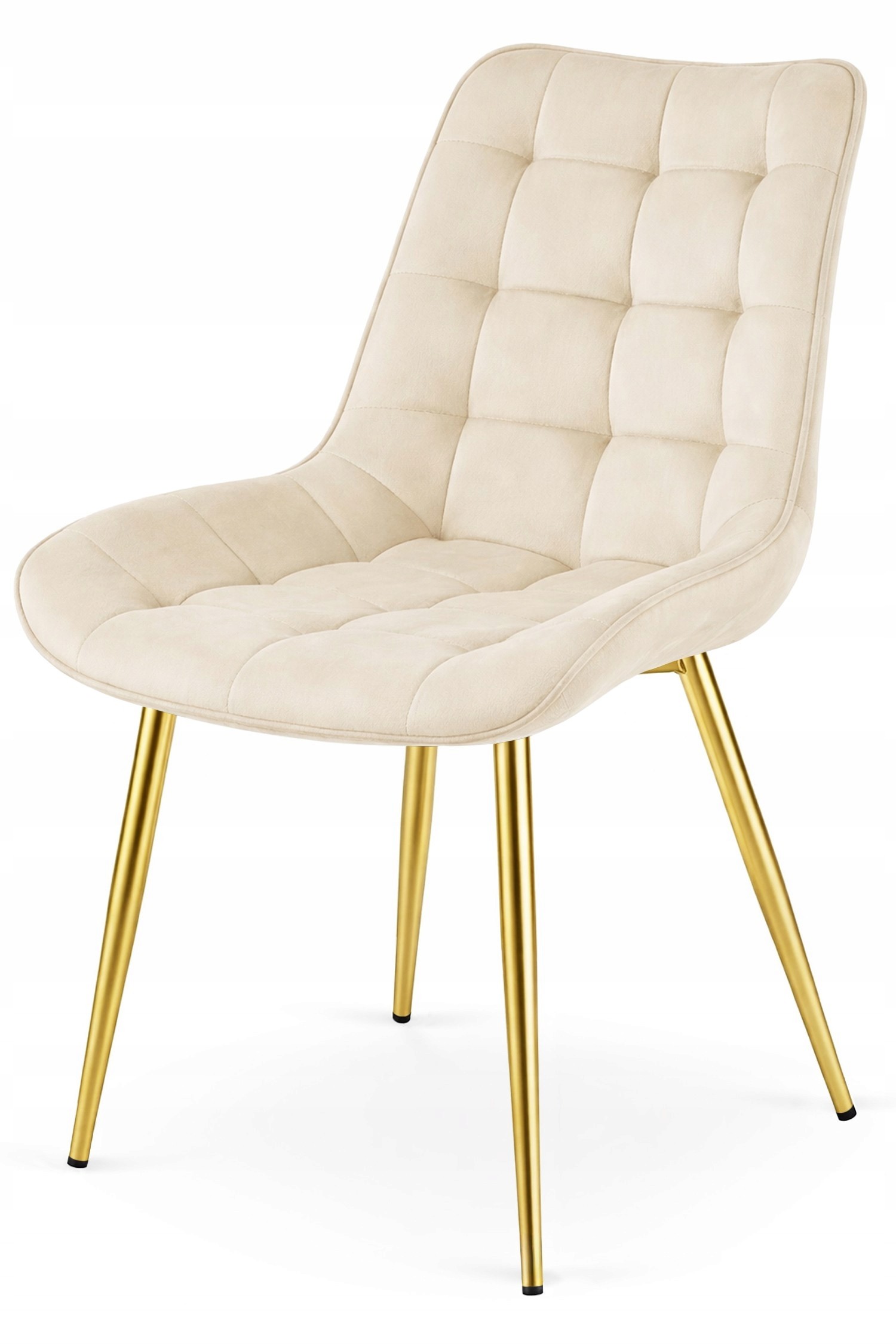 Stolička BERA - svetlobéžový zamat / zlaté nohy x 2