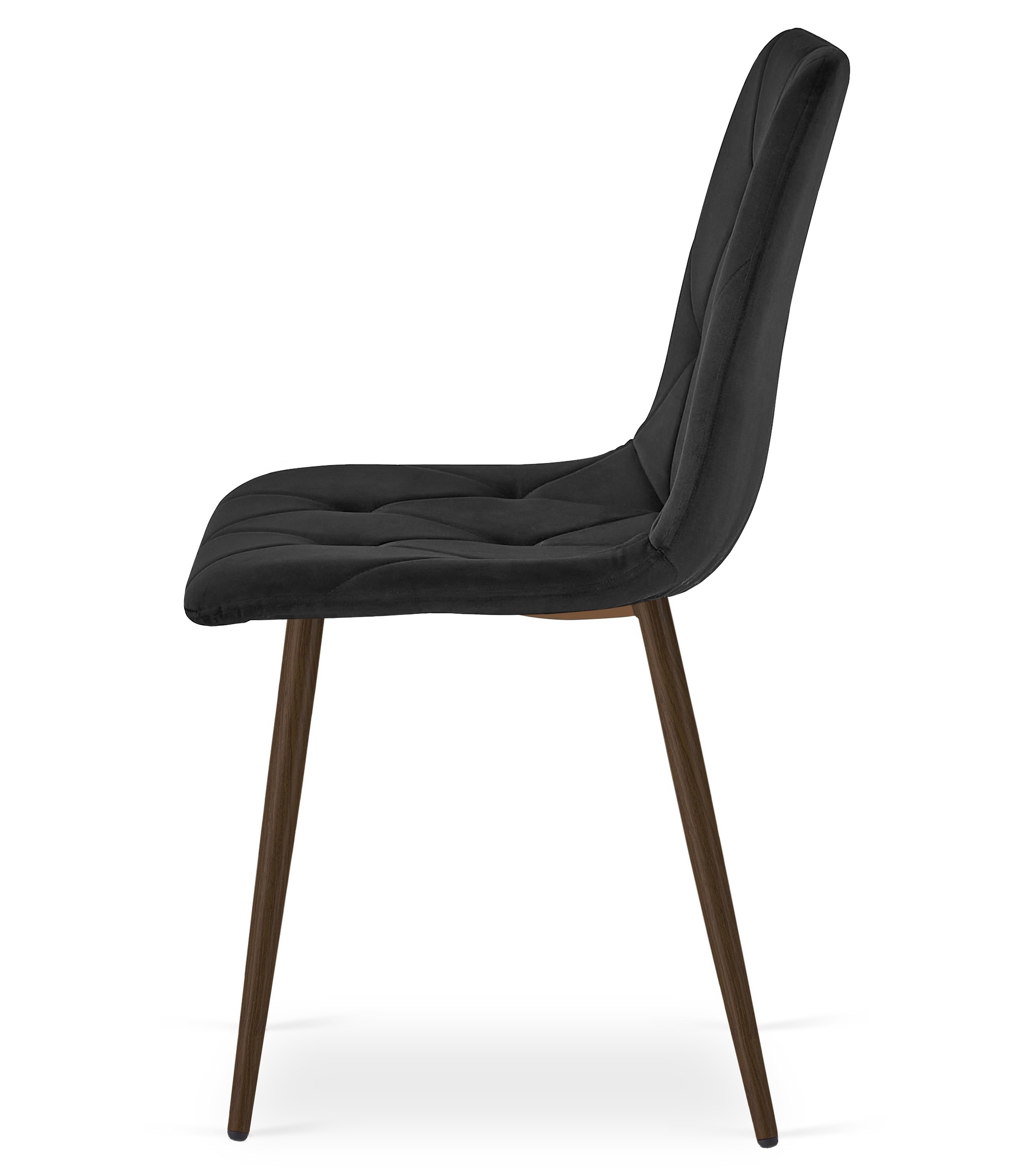 Stolička LIBRA - čierny zamat / nohy z orechového dreva x 3