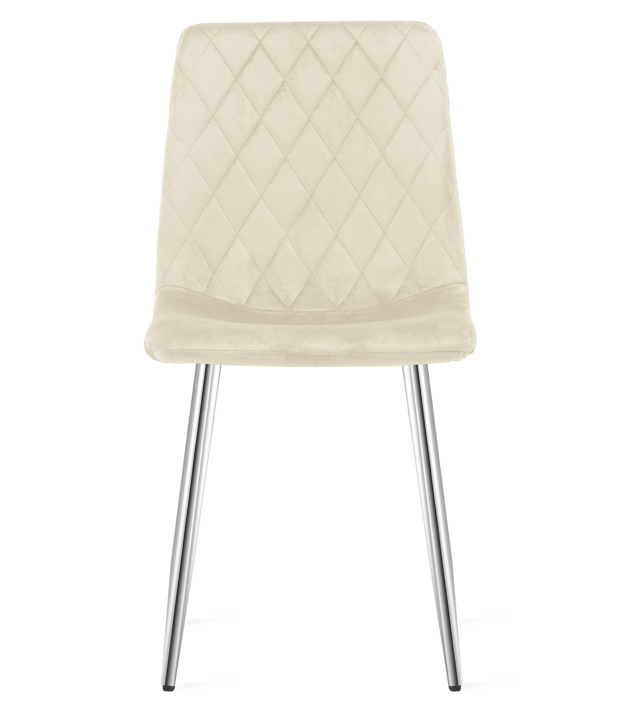 Stolička TURIN - svetlobéžový zamat / chrómové nohy x 1