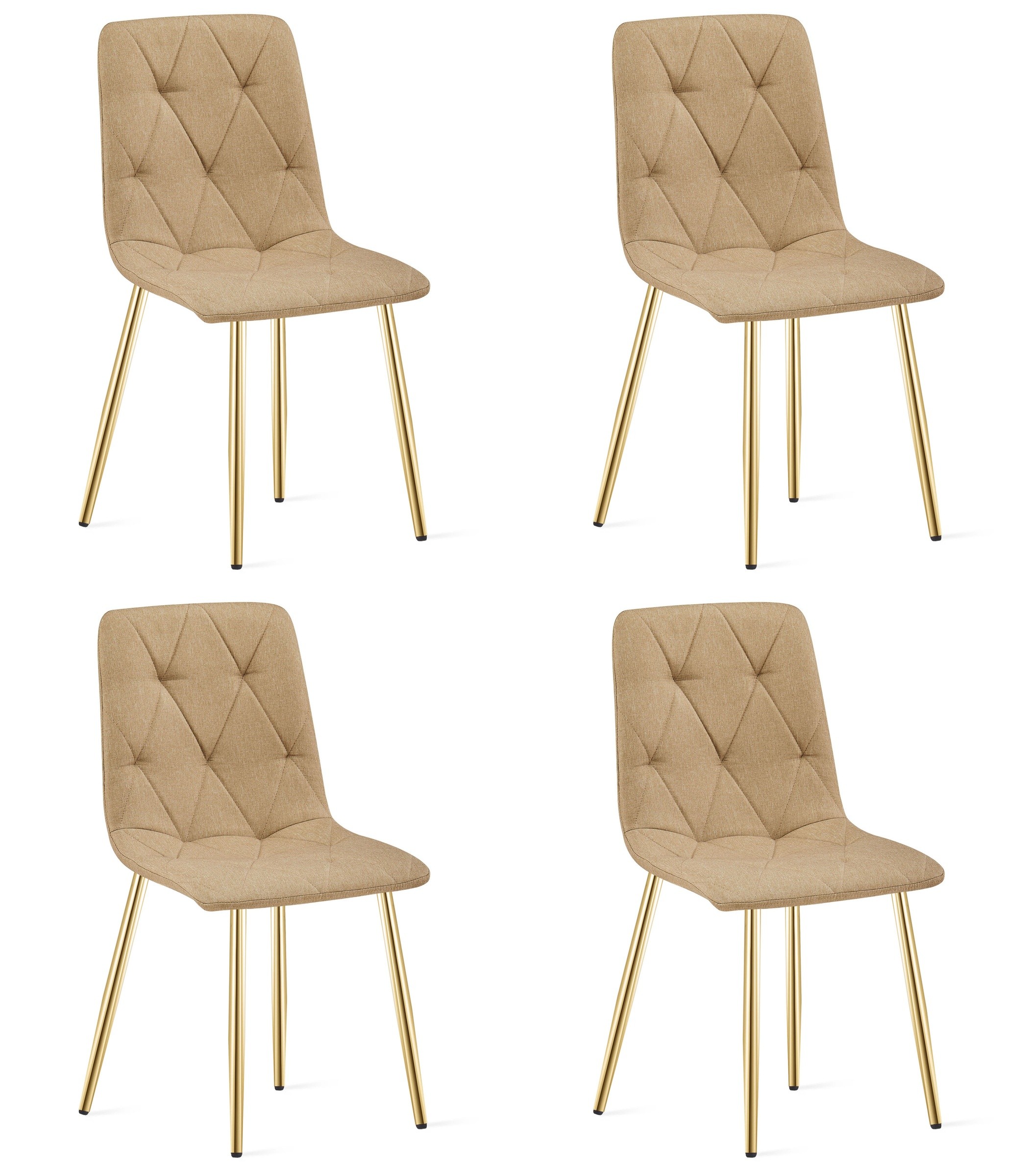 Stolička LIBRA - hnedá látka / zlaté nohy x 4