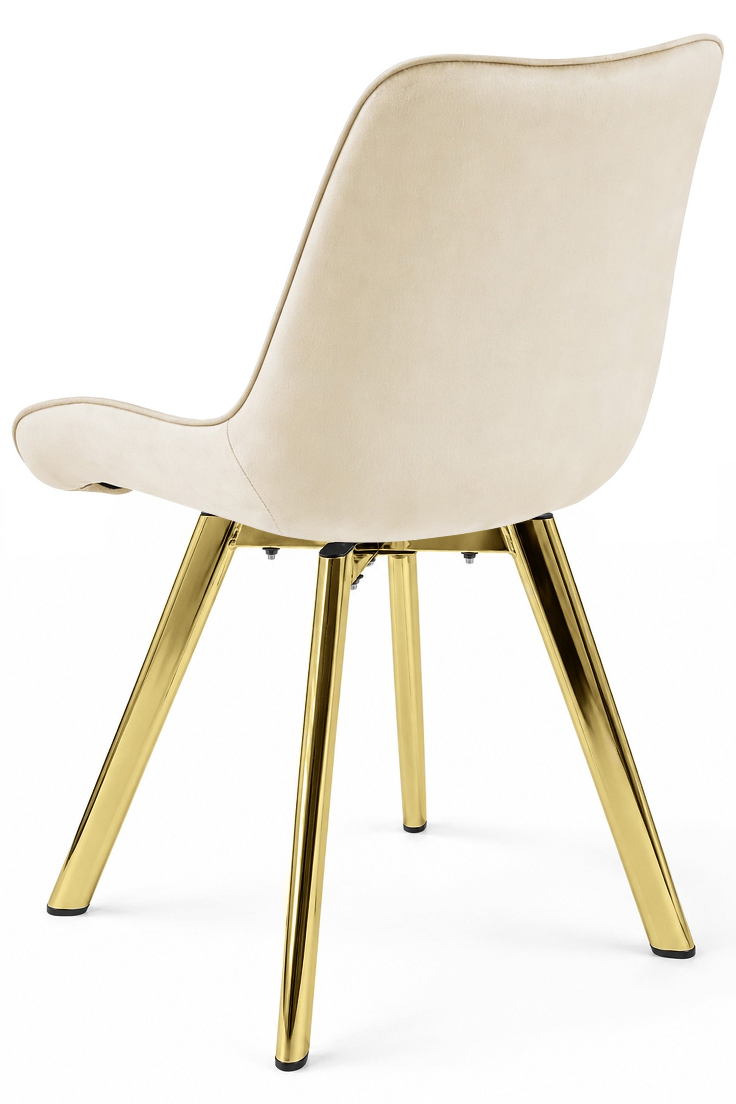 Stolička SORIA 360 - svetlobéžový zamat / zlaté nohy x 4