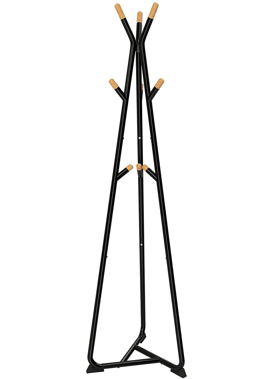 Standgarderobe RCR15BY in Schwarz und Natur mit 9 Haken
