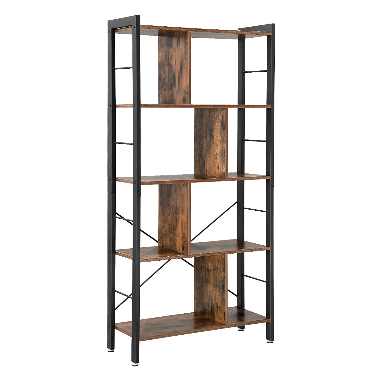 Bücherregal LBC12BX mit 5 Böden in Braun und Schwarz