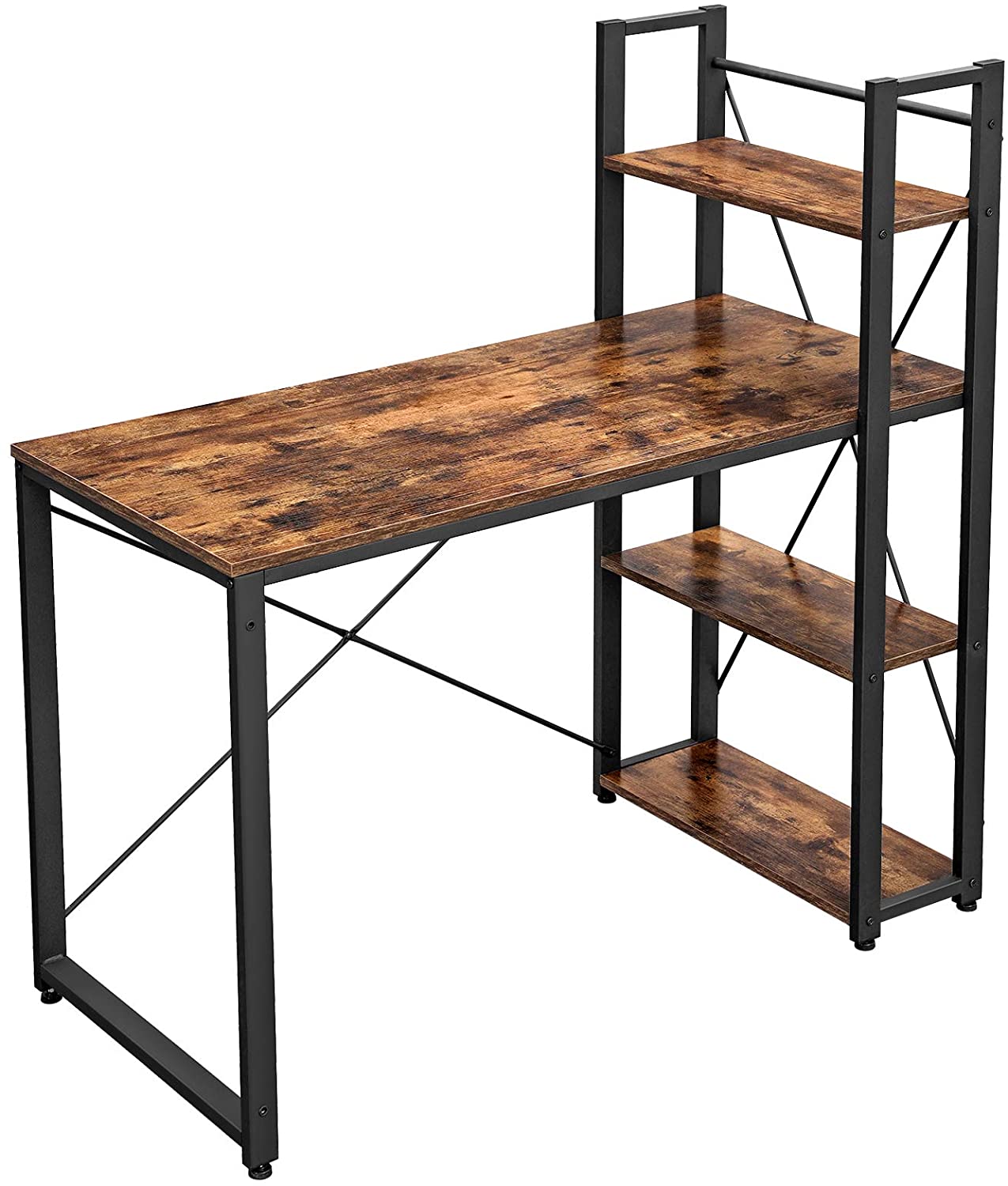 Schreibtisch LWD48X in rustikalem Braun und Schwarz