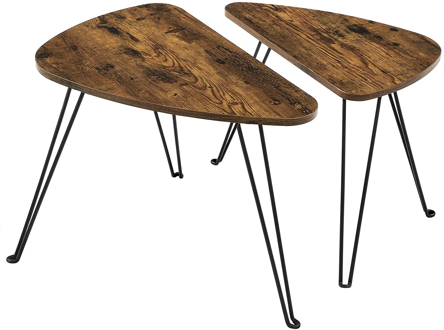 Couchtisch-Set LNT012B01 in rustikalem Braun und Schwarz