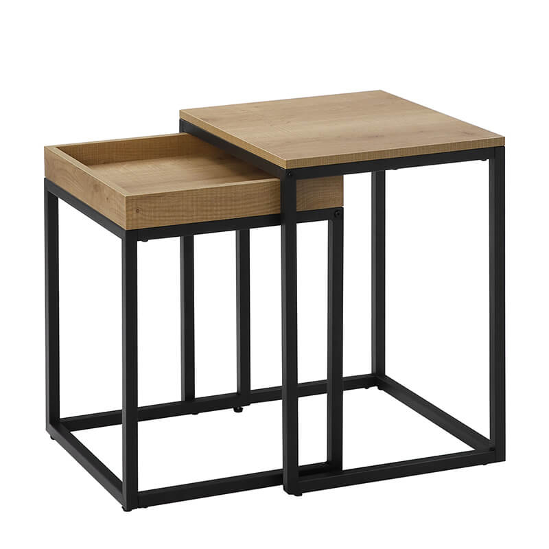 Couchtisch-Set LNT02N 2-teilig in Honigbraun und Schwarz