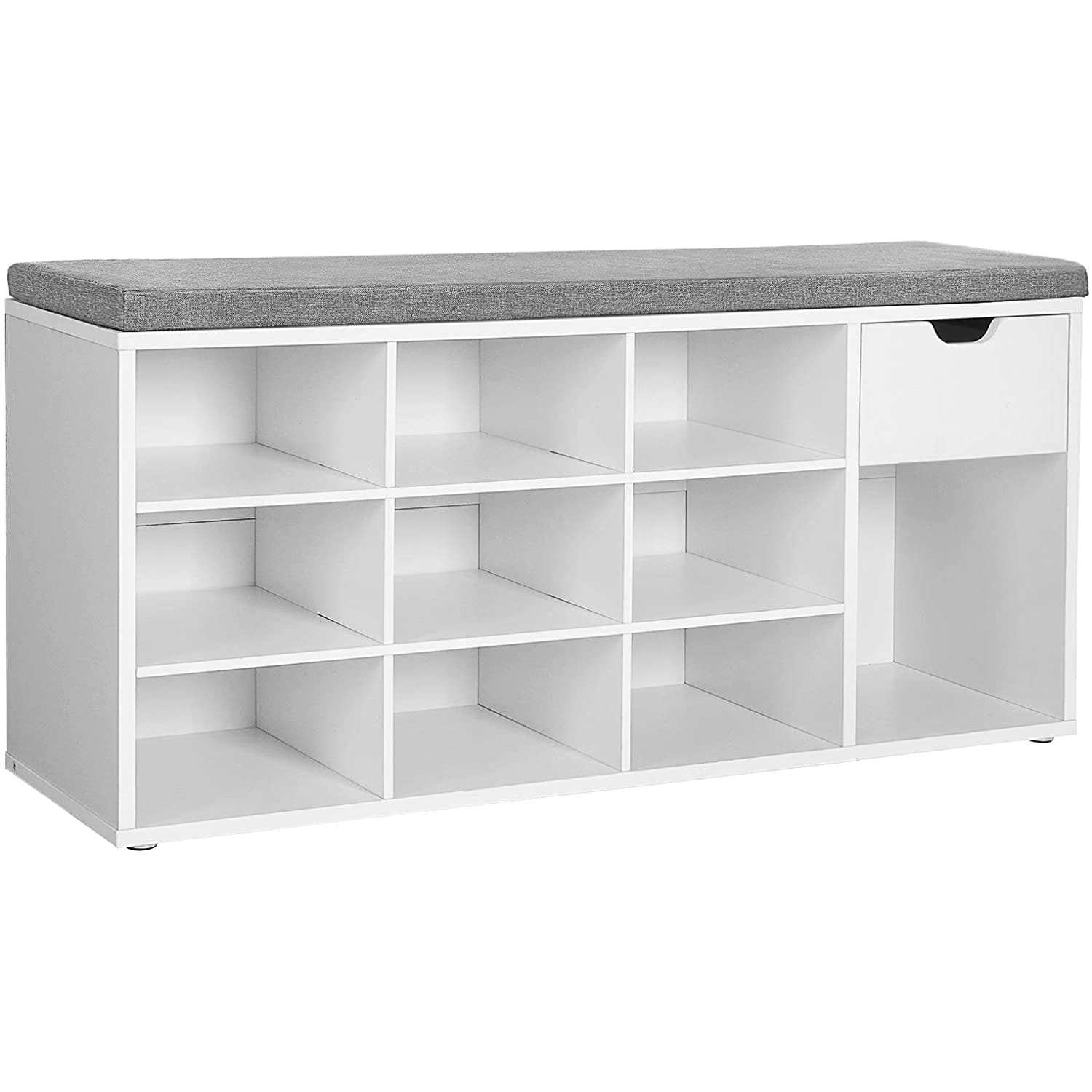 Schuhschrank mit Sitzbank LHS24W01 in Weiß und Grau