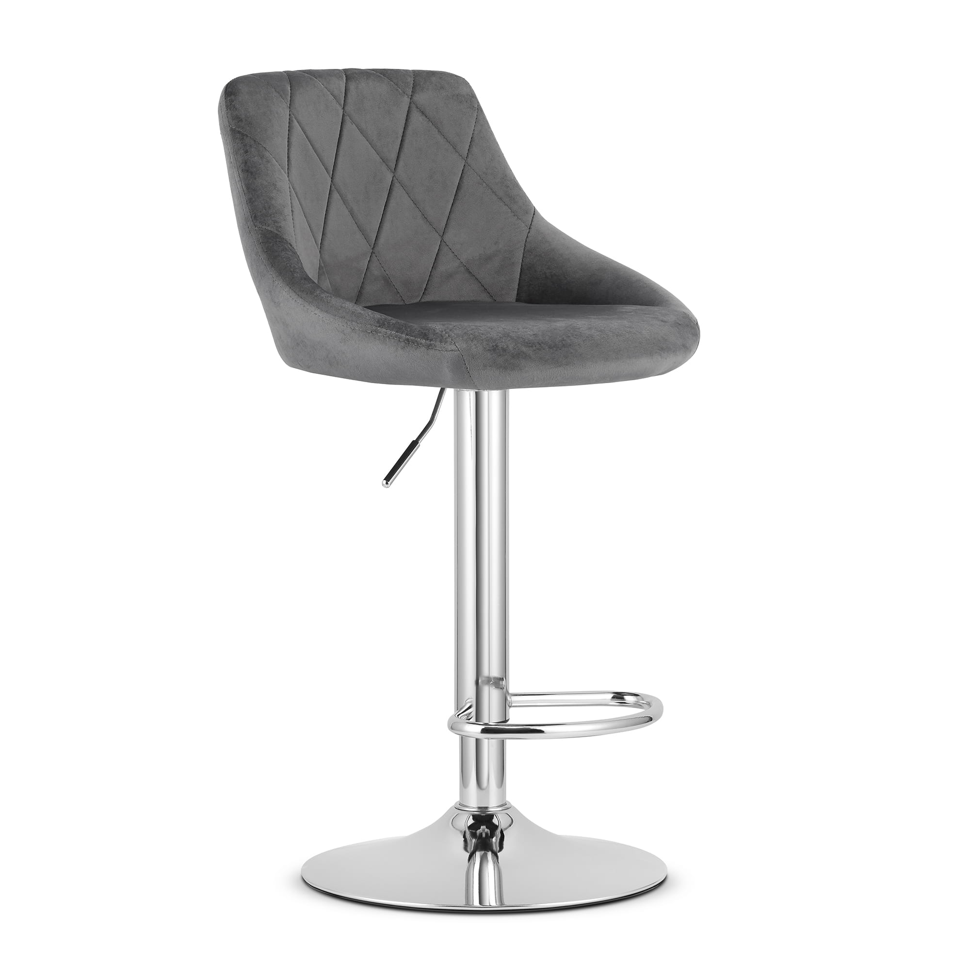 Barhocker KAST in Grau mit Chromfuß