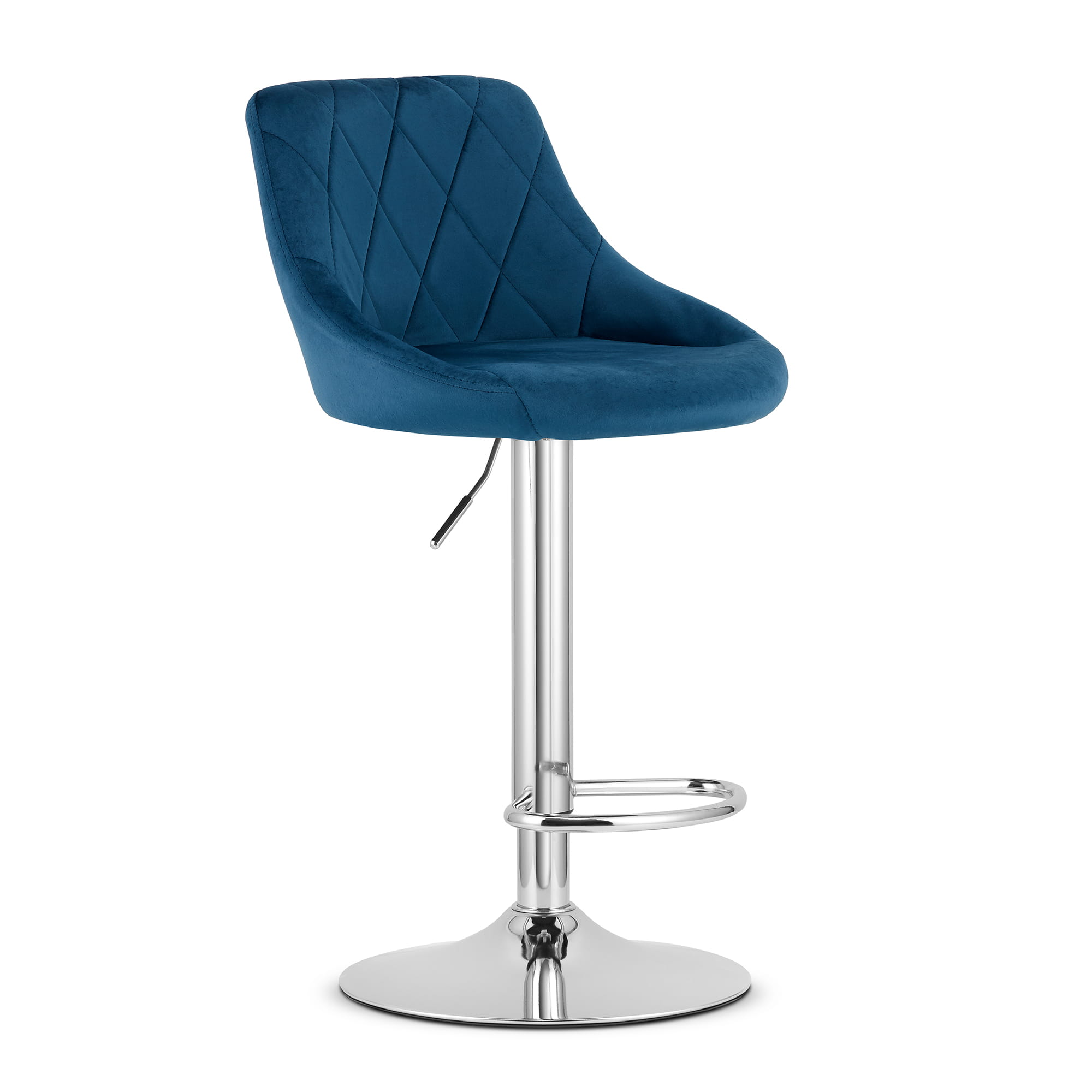 Barhocker KAST drehbar in Navy mit Chromfuß