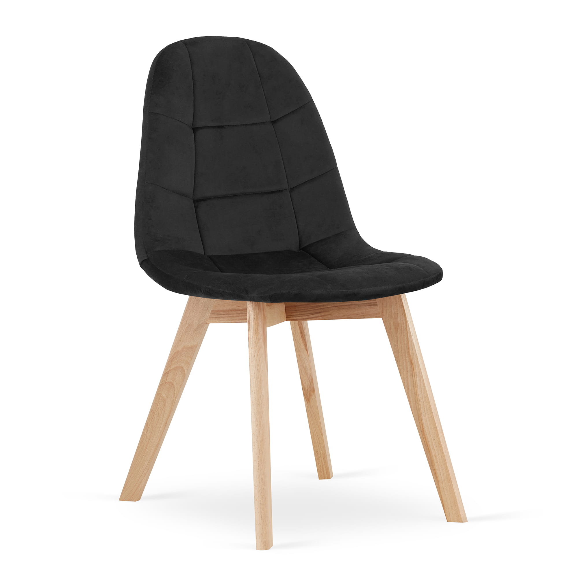 Stuhl BORA in Schwarz aus Samt