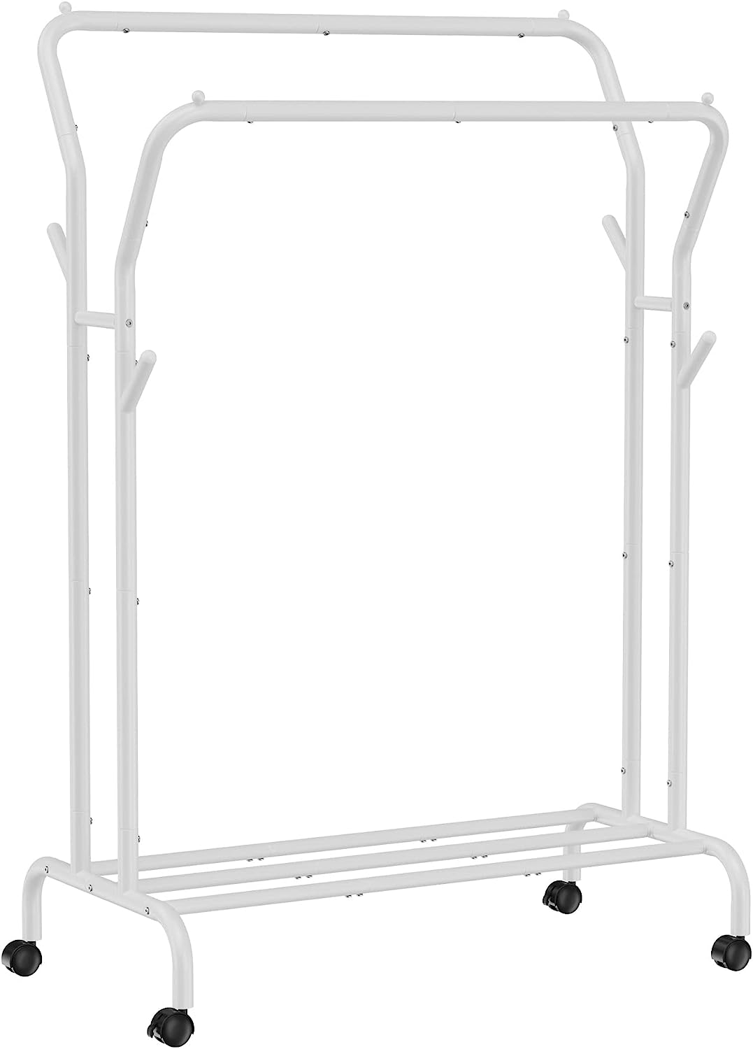 Standgarderobe HSR107W01 in Weiß auf Rollen