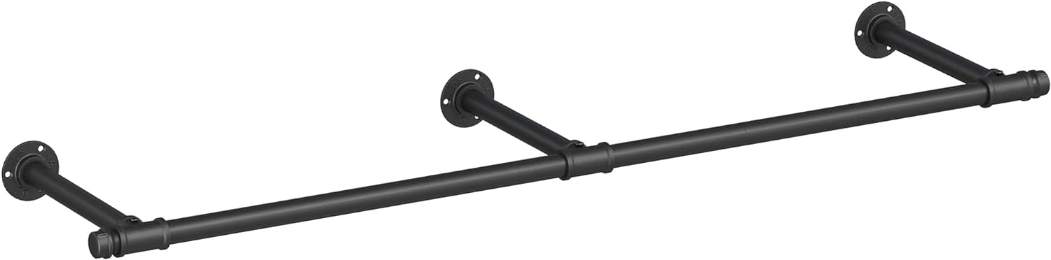Wandkleiderstange HSR104B01 in Schwarz aus Stahl