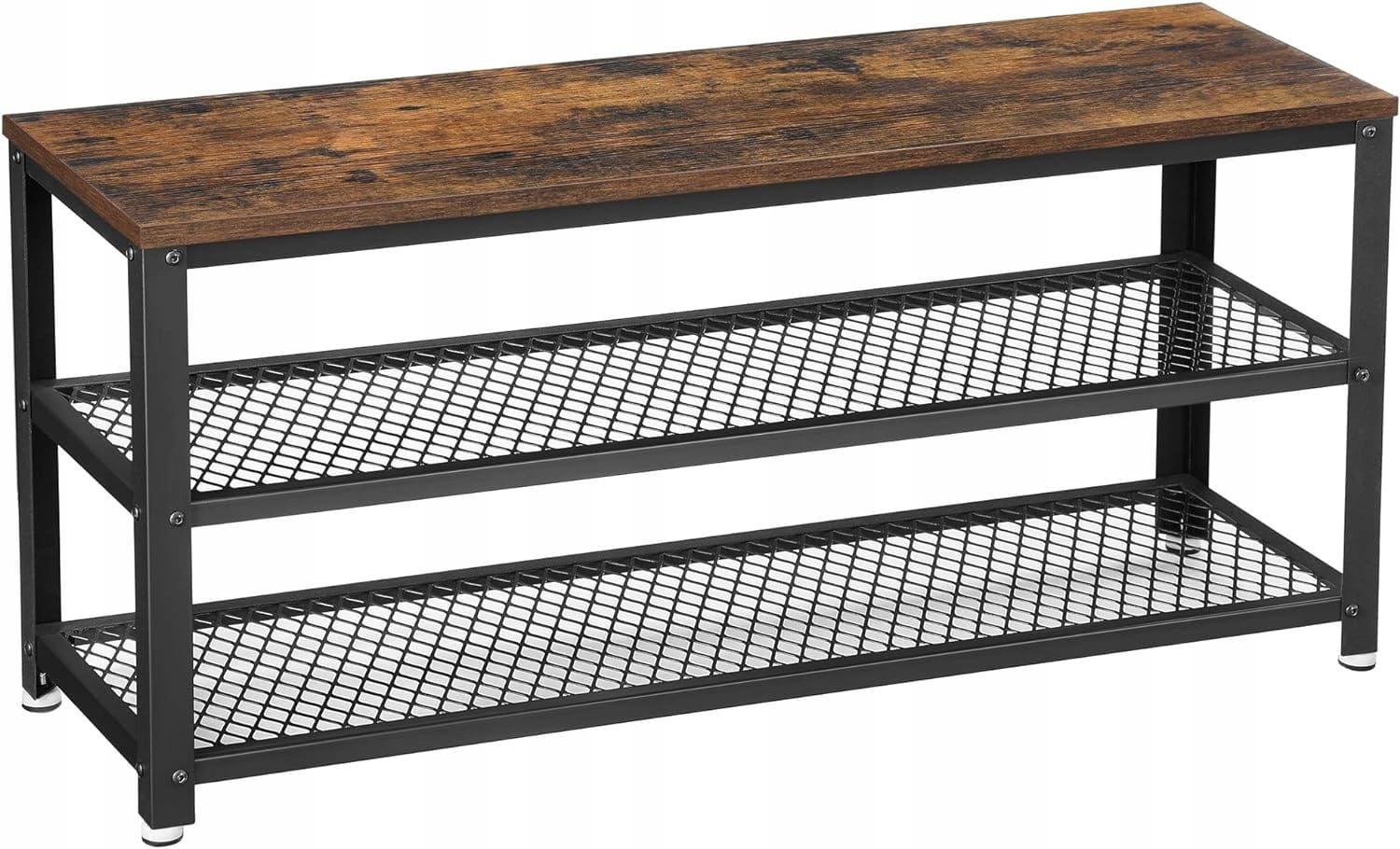 Schuhschrank mit Sitzbank LBS078B01 in rustikalem Braun