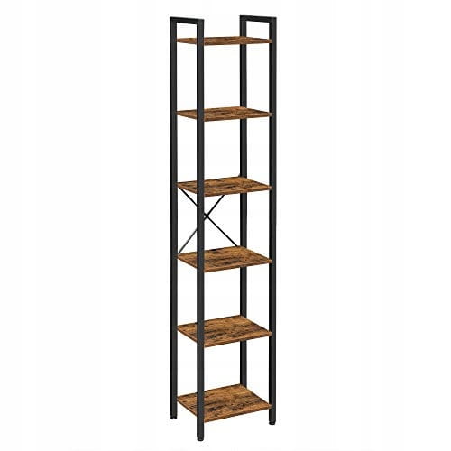 Bücherregal LLS101B01 in rustikalem Braun mit 6 Böden