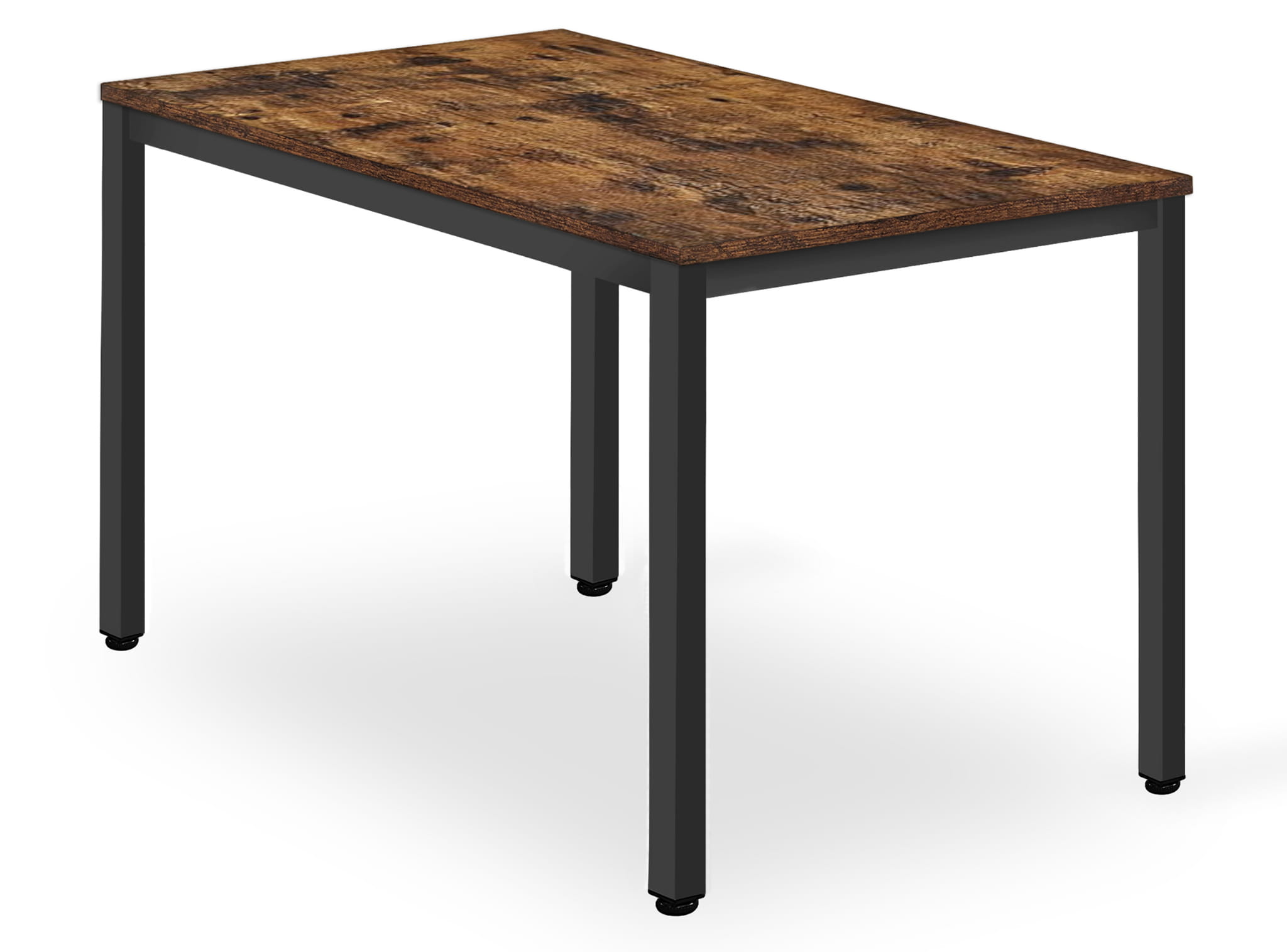 Tisch TESSA 120 x 60 cm in rustikalem Braun mit schwarzen Beinen