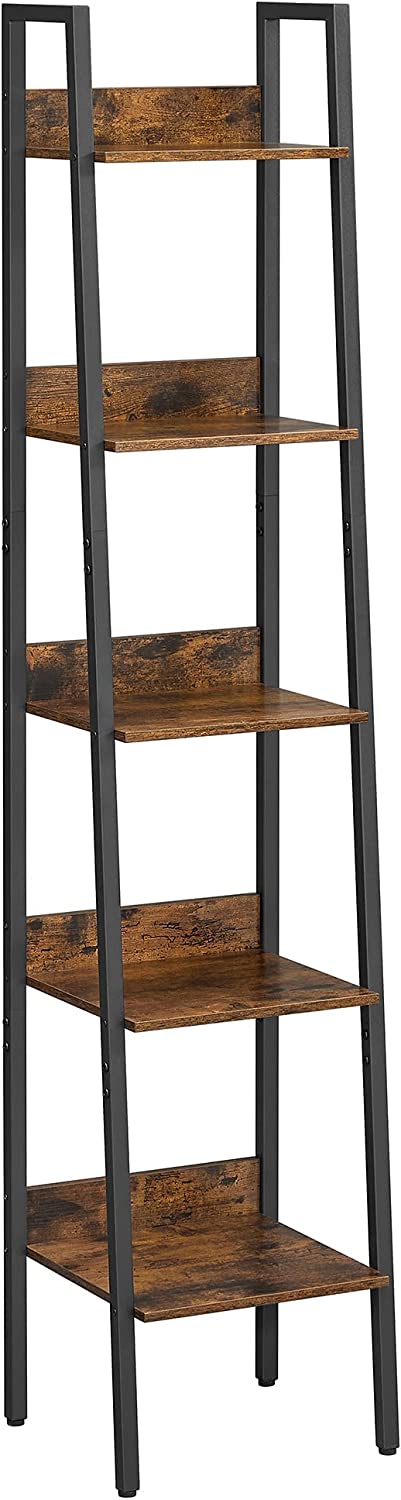 Bücherregal LLS109B01V1 mit 5 Böden in rustikalem Braun