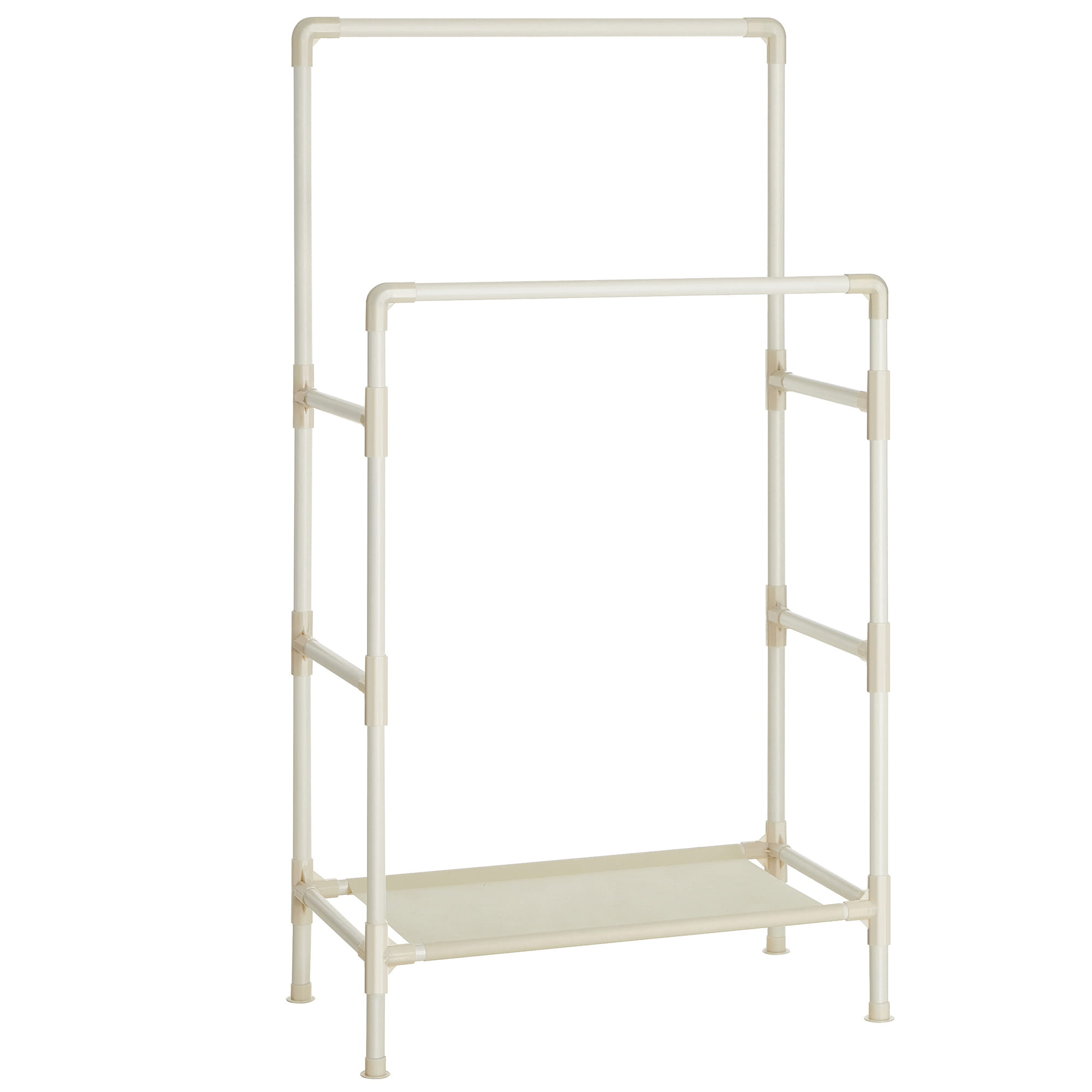 Standgarderobe RDR01WT in Ecru mit 2 Stangen