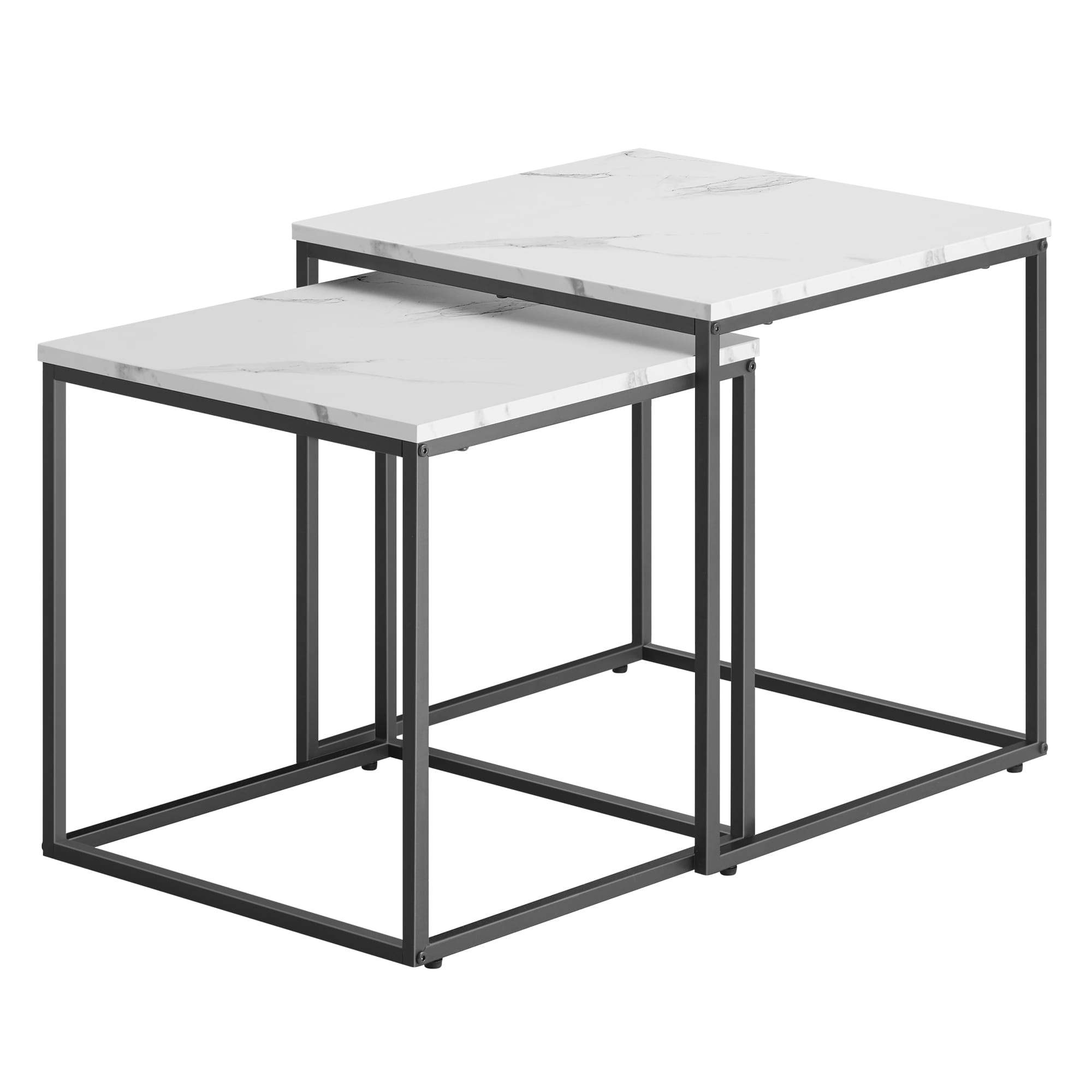 Couchtisch-Set 2-tlg. quadratisch in Marmoroptik