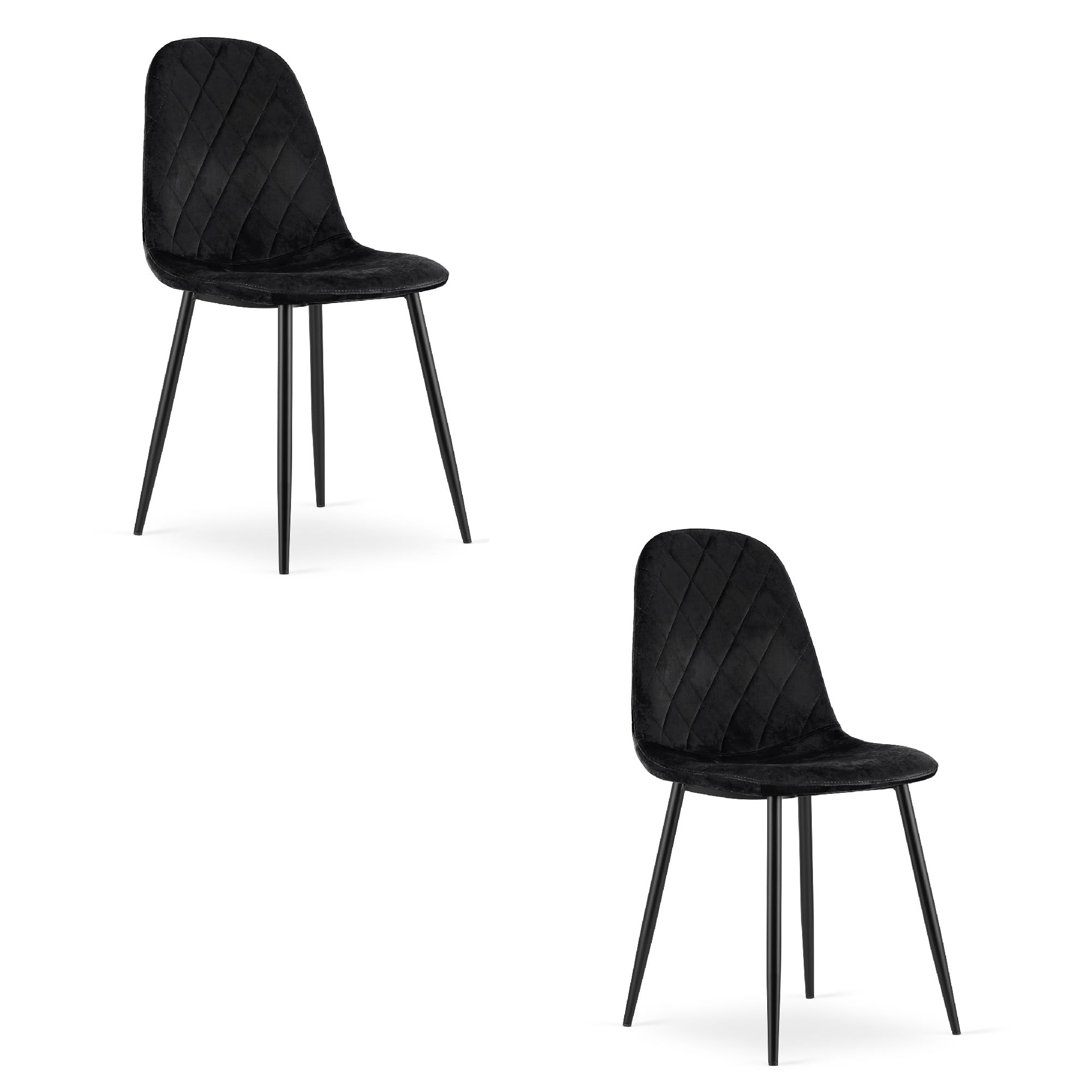 2x Stuhl ASTI in schwarzem Samt