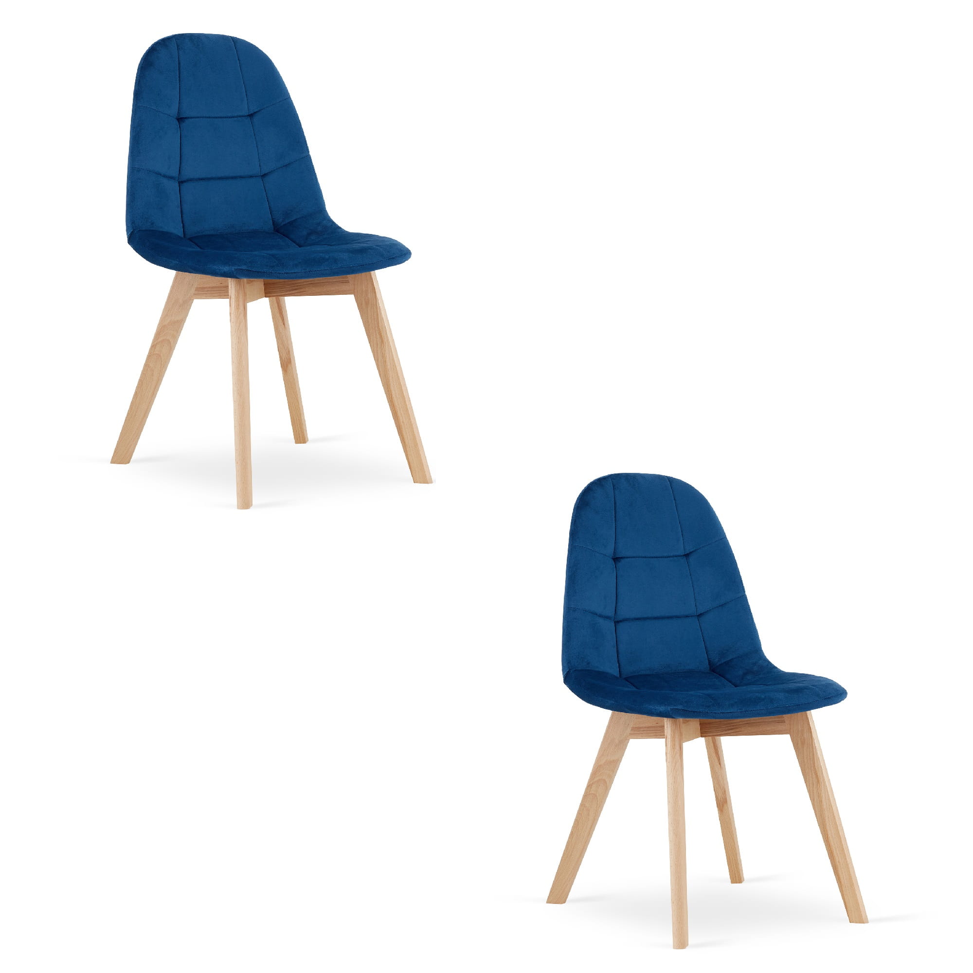 2er-Set Stuhl BORA in marineblauem Samt