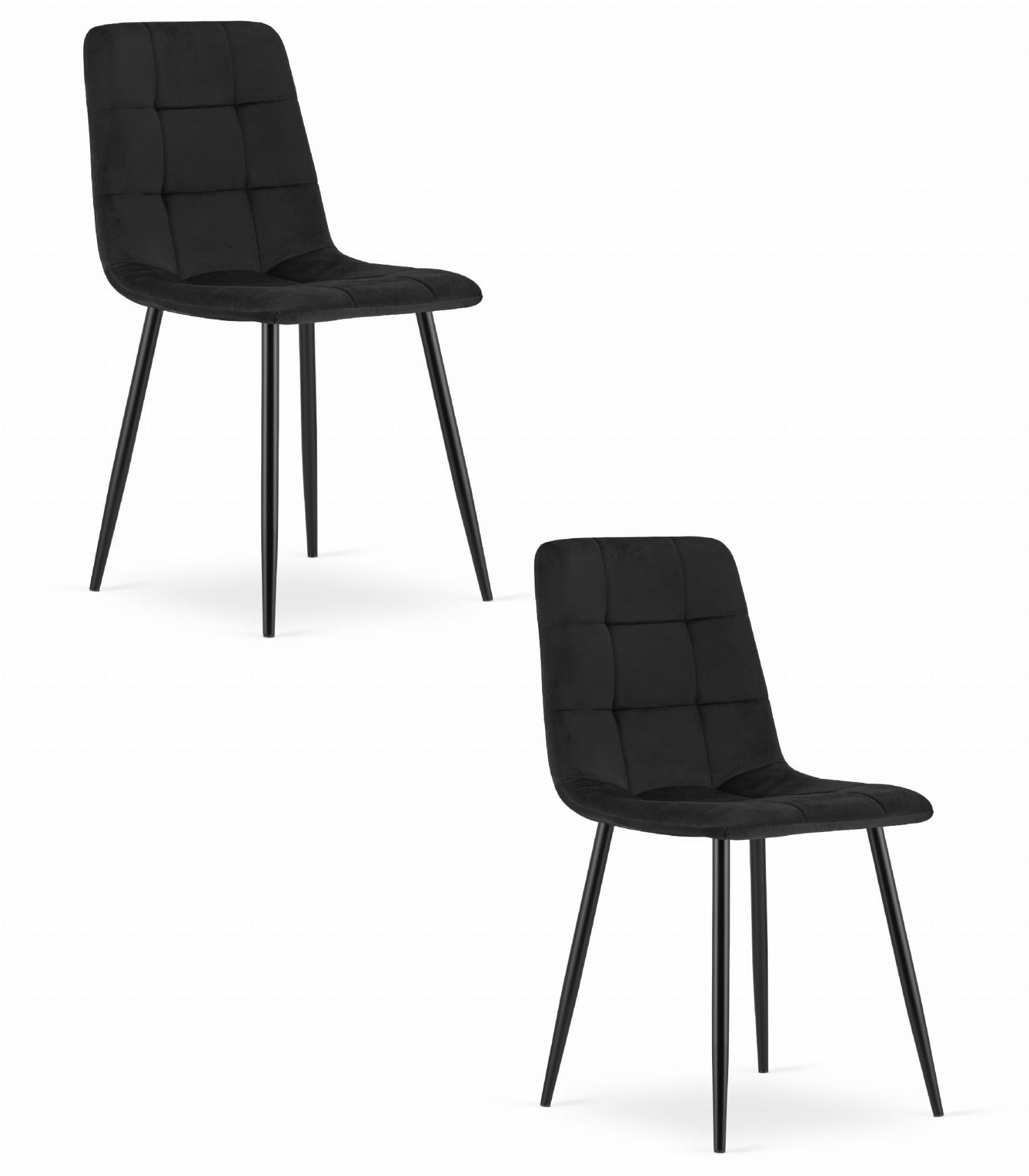 2er-Set Stuhl KARA in schwarzem Samt