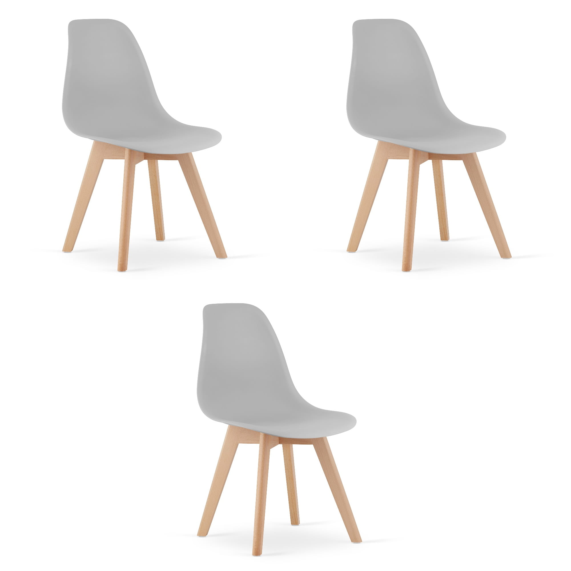 3er-Set Stuhl KITO in Grau