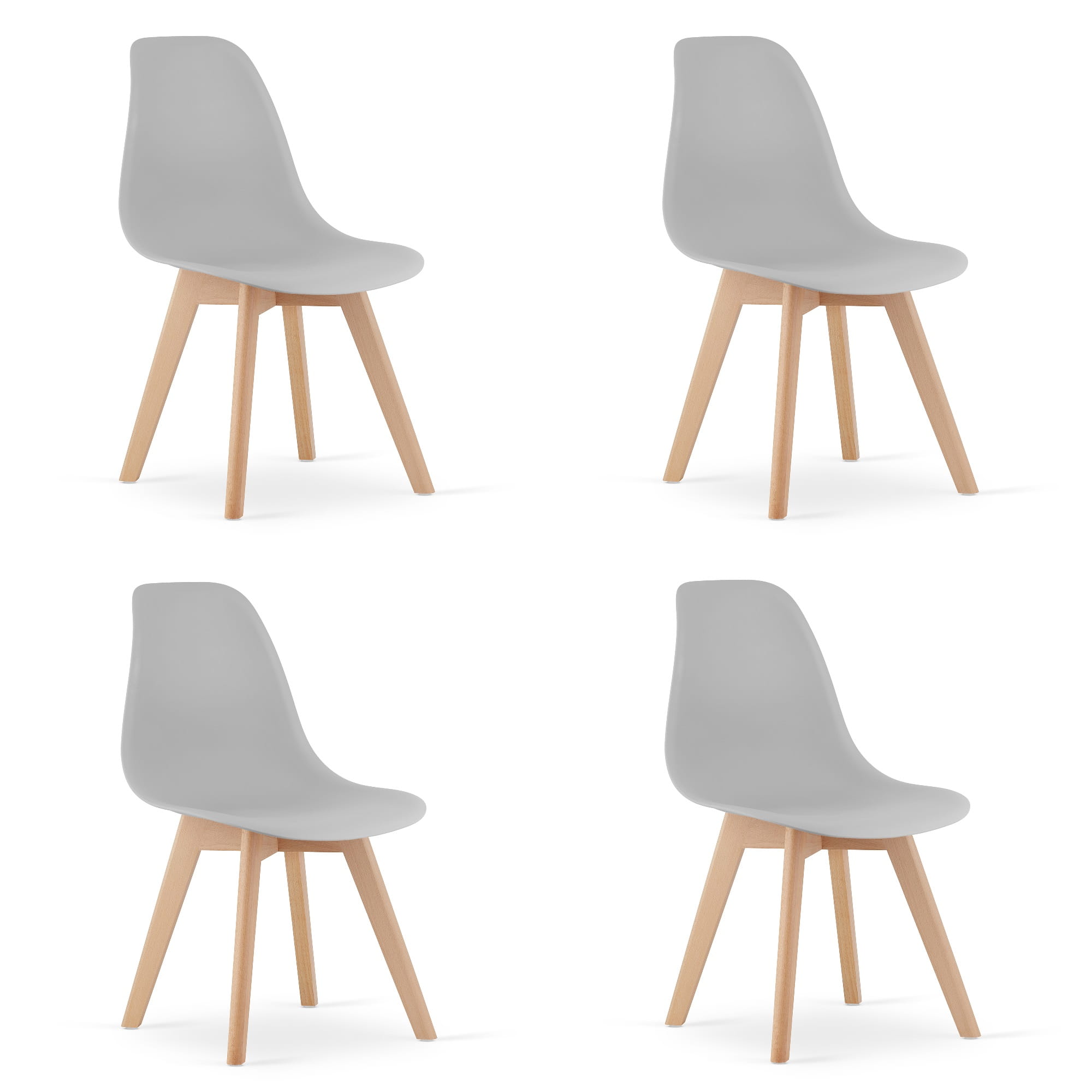4er-Set Stuhl KITO in Grau mit Buchenbeinen