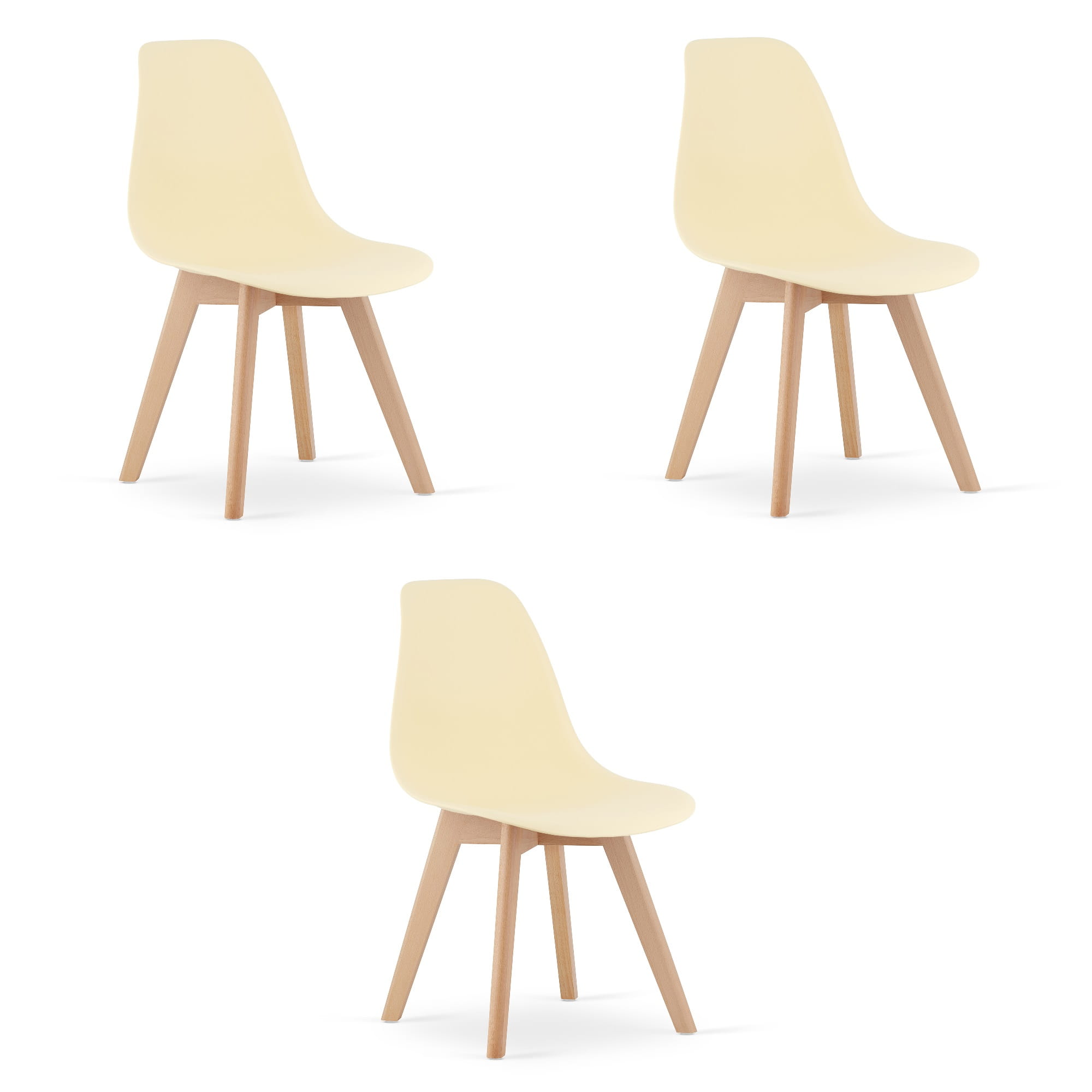 3er-Set Stuhl KITO in Creme