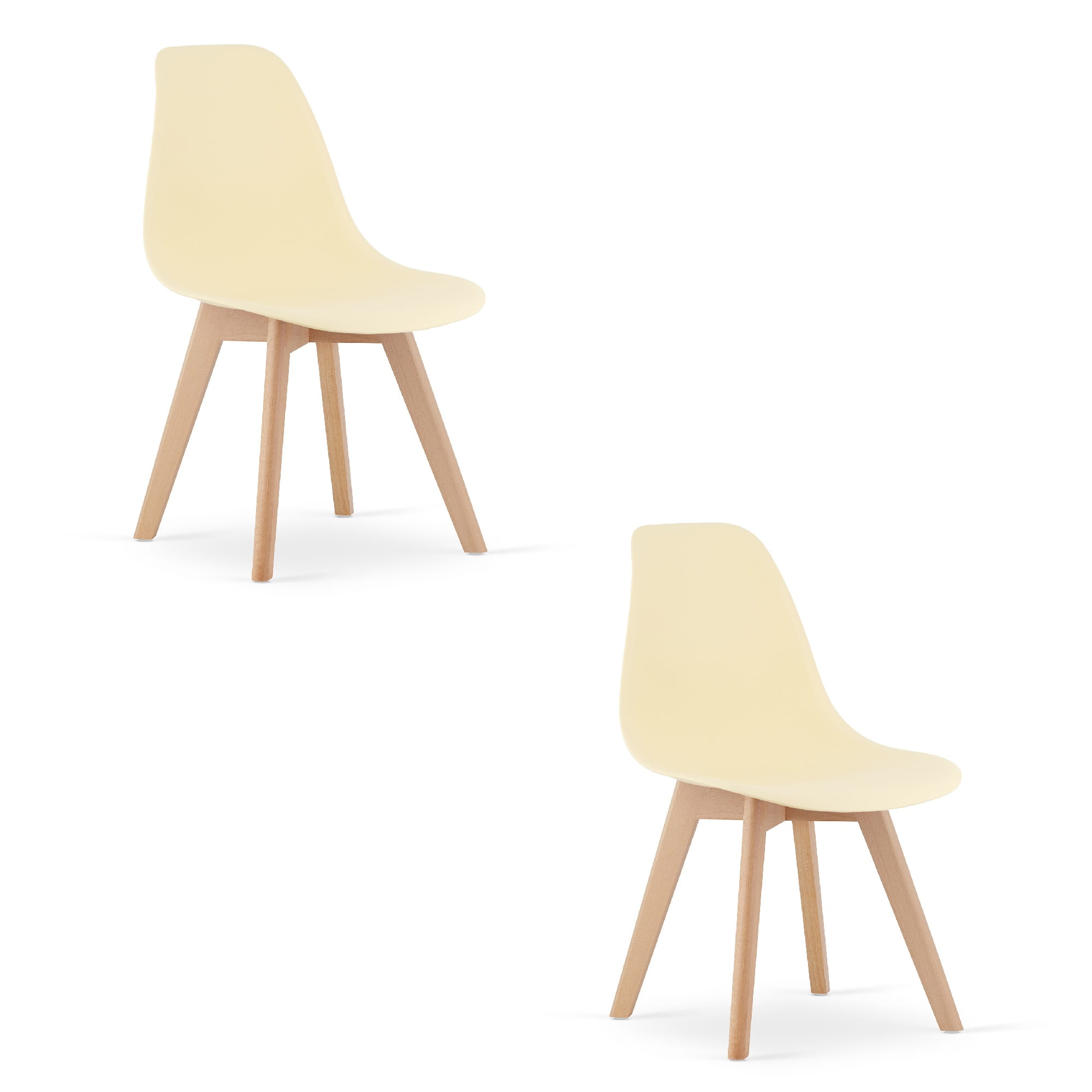 2er-Set Stuhl KITO in Creme