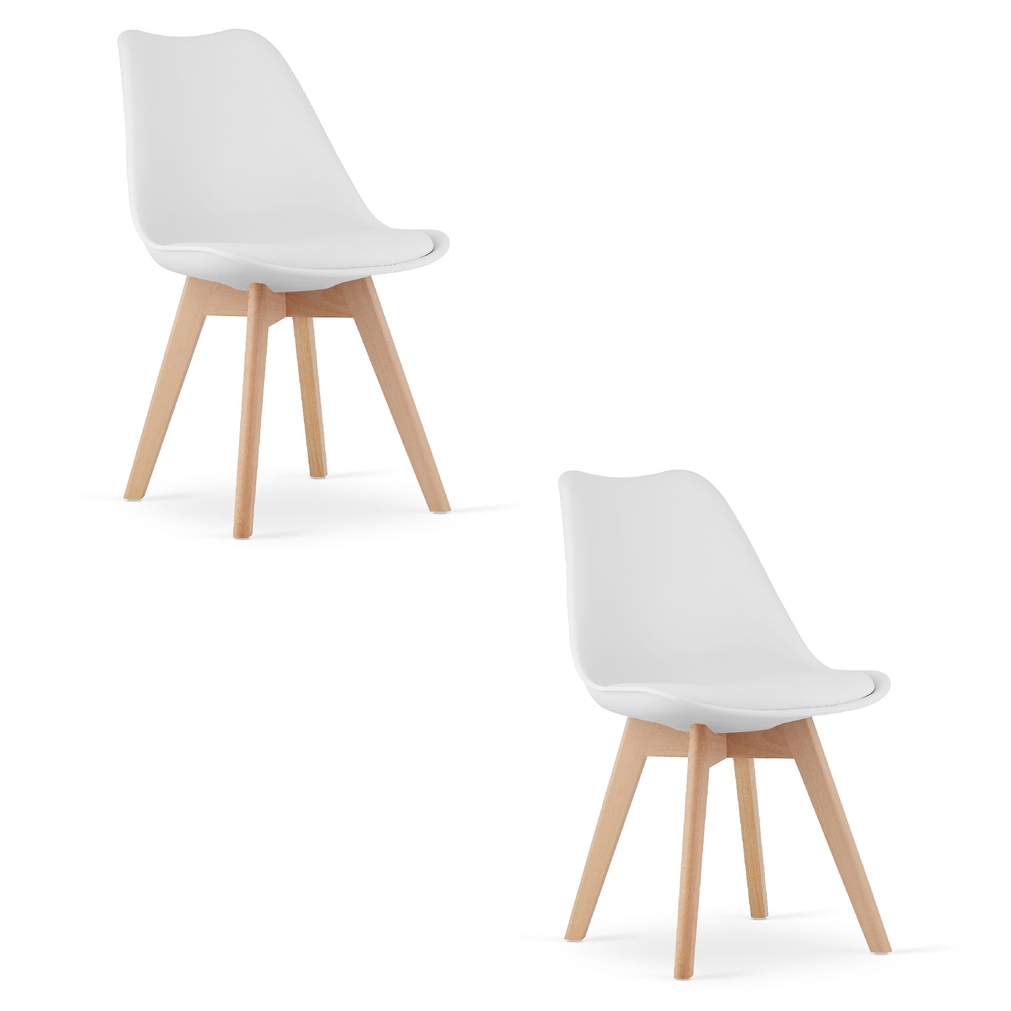 2x Stuhl MARK in Weiß mit Kunstleder-Kissen