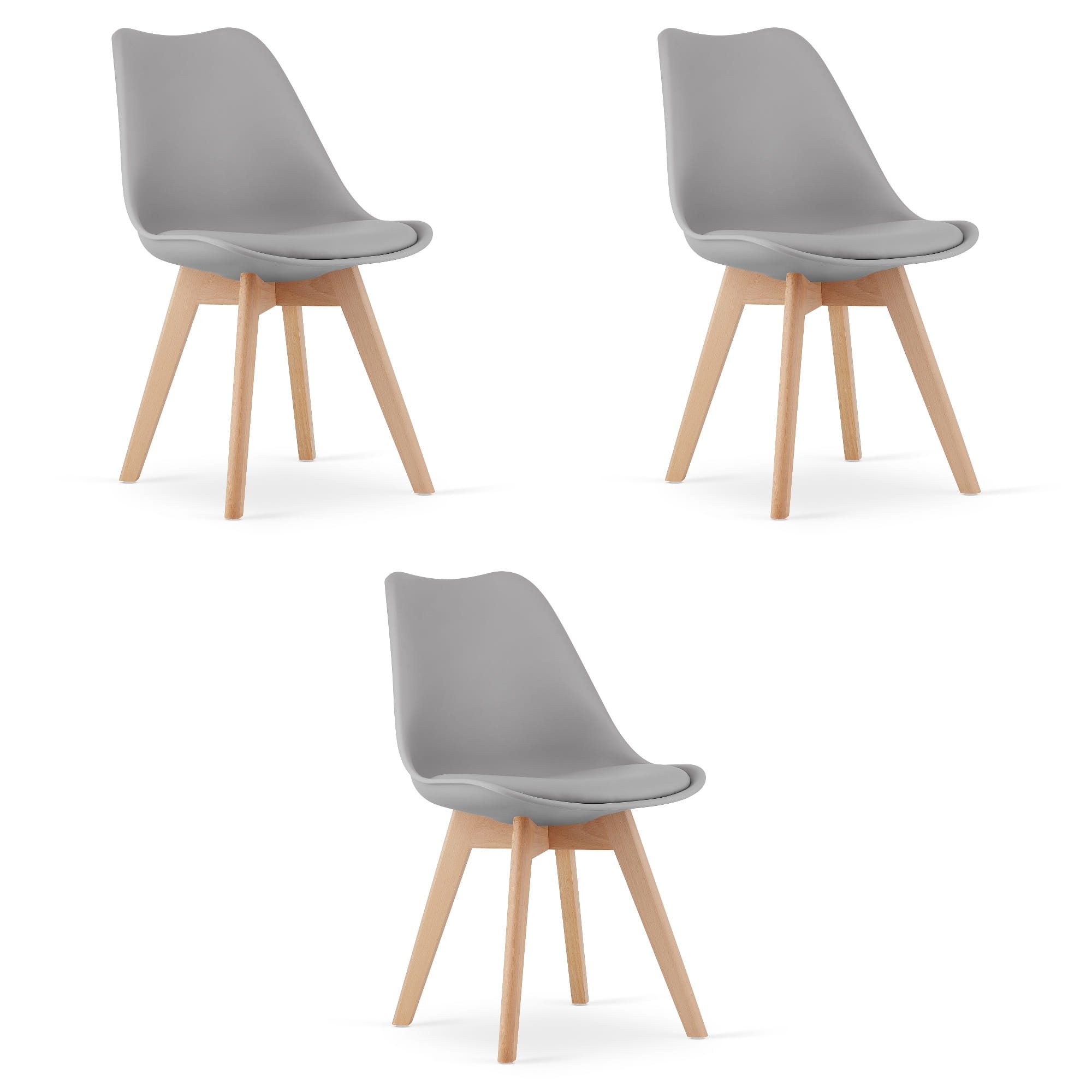 3er-Set Stuhl MARK in Grau