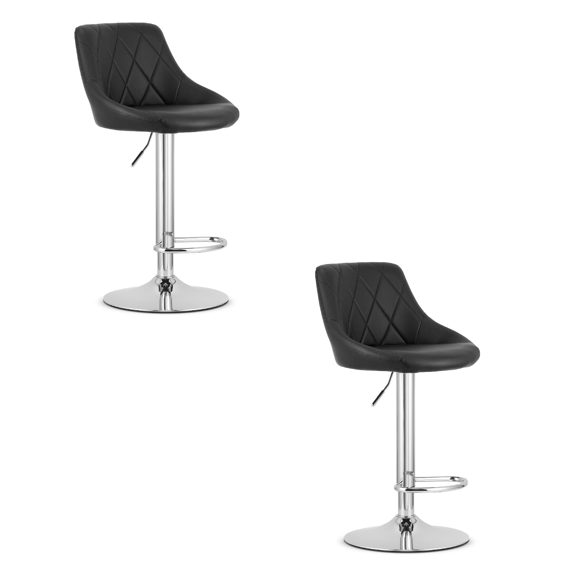 2er-Set Barhocker KAST in Schwarz mit Chromfuß