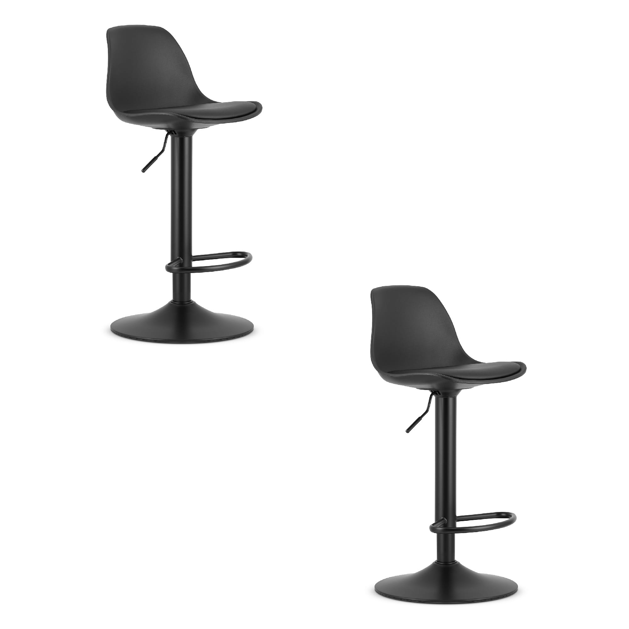 2x Barhocker HOGA in Schwarz, höhenverstellbar