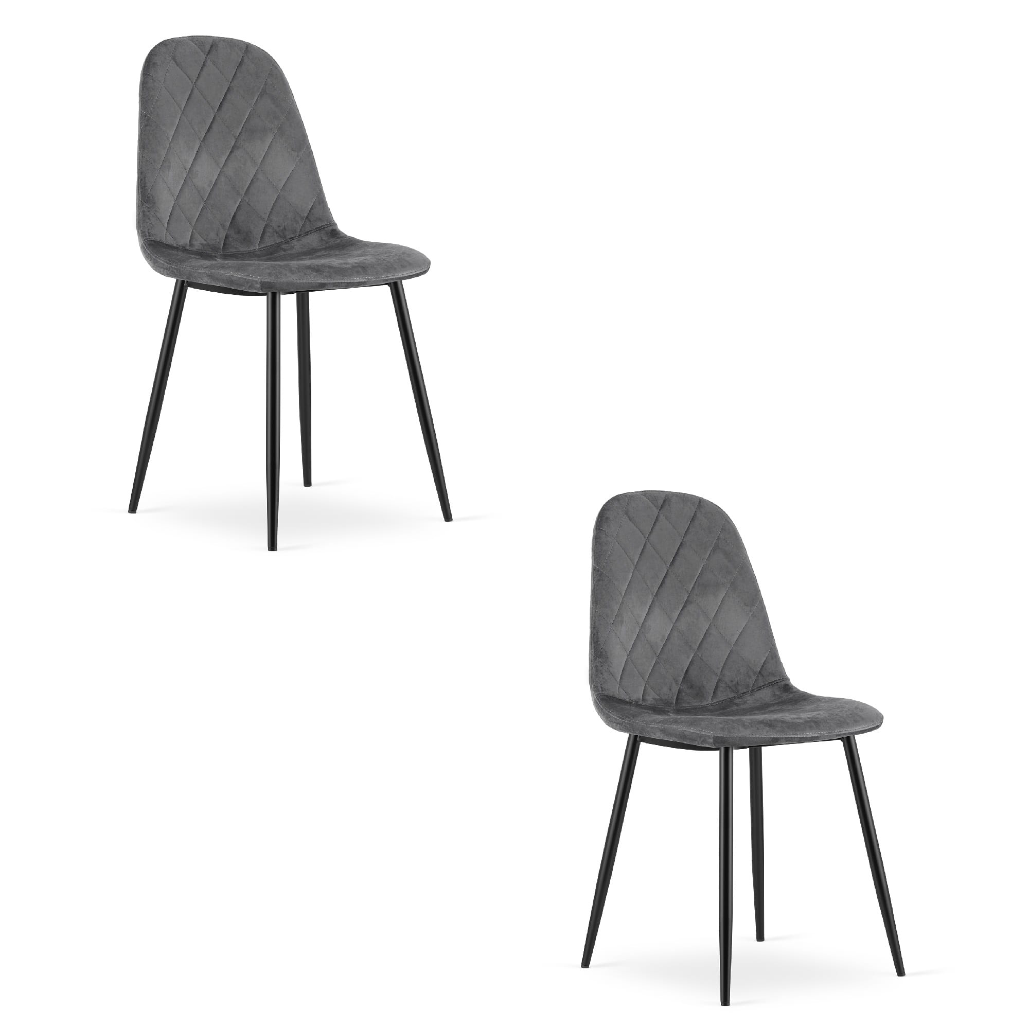 2x Stuhl ASTI in dunkelgrauem Samt