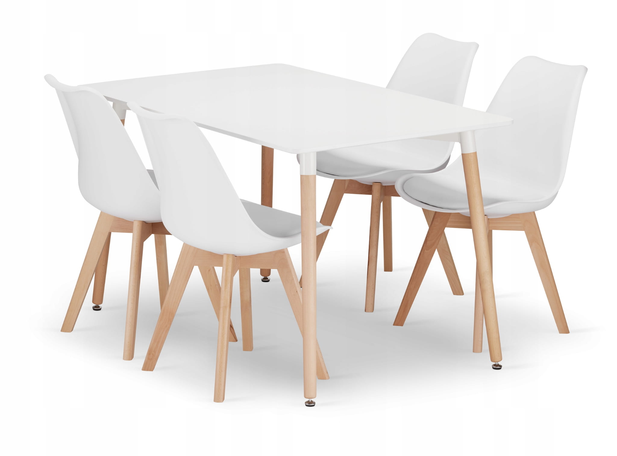Esstisch ADRIA 120x80 cm weiß + 4 Stühle MARK weiß