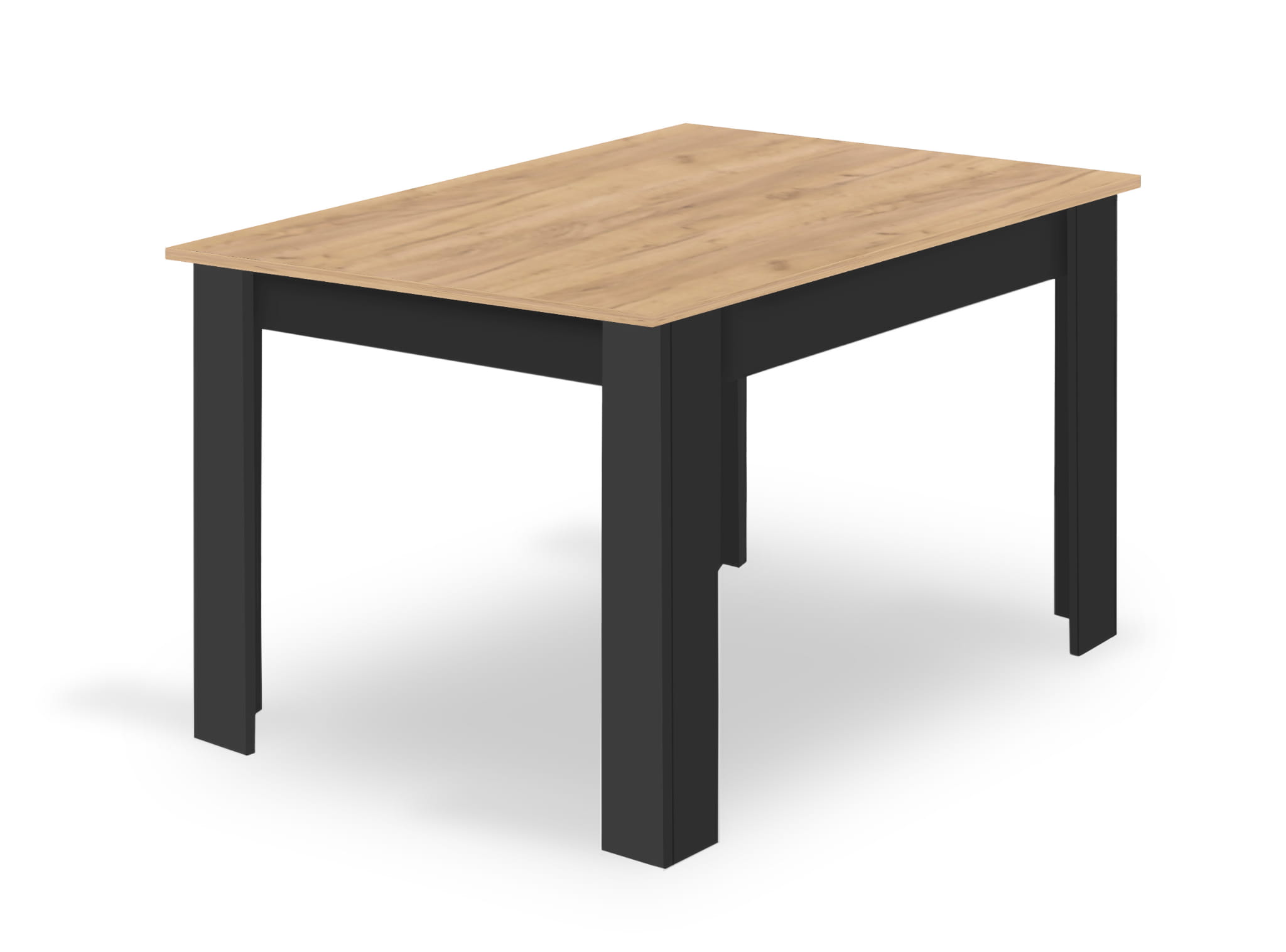Esstisch NP 120x80 in Artisan mit schwarzen Beinen