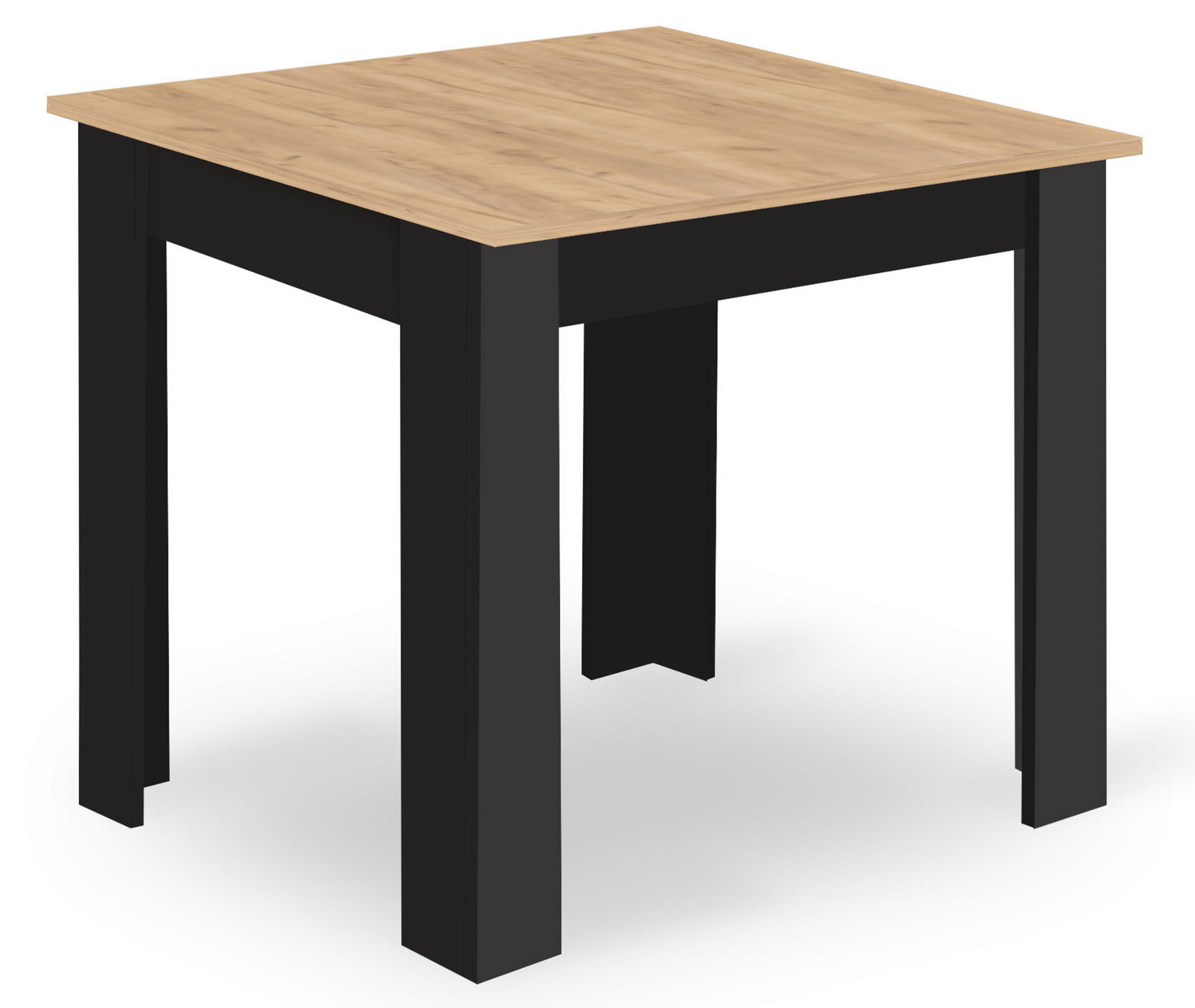 Esstisch NP 80x80 Artisan mit schwarzen Beinen