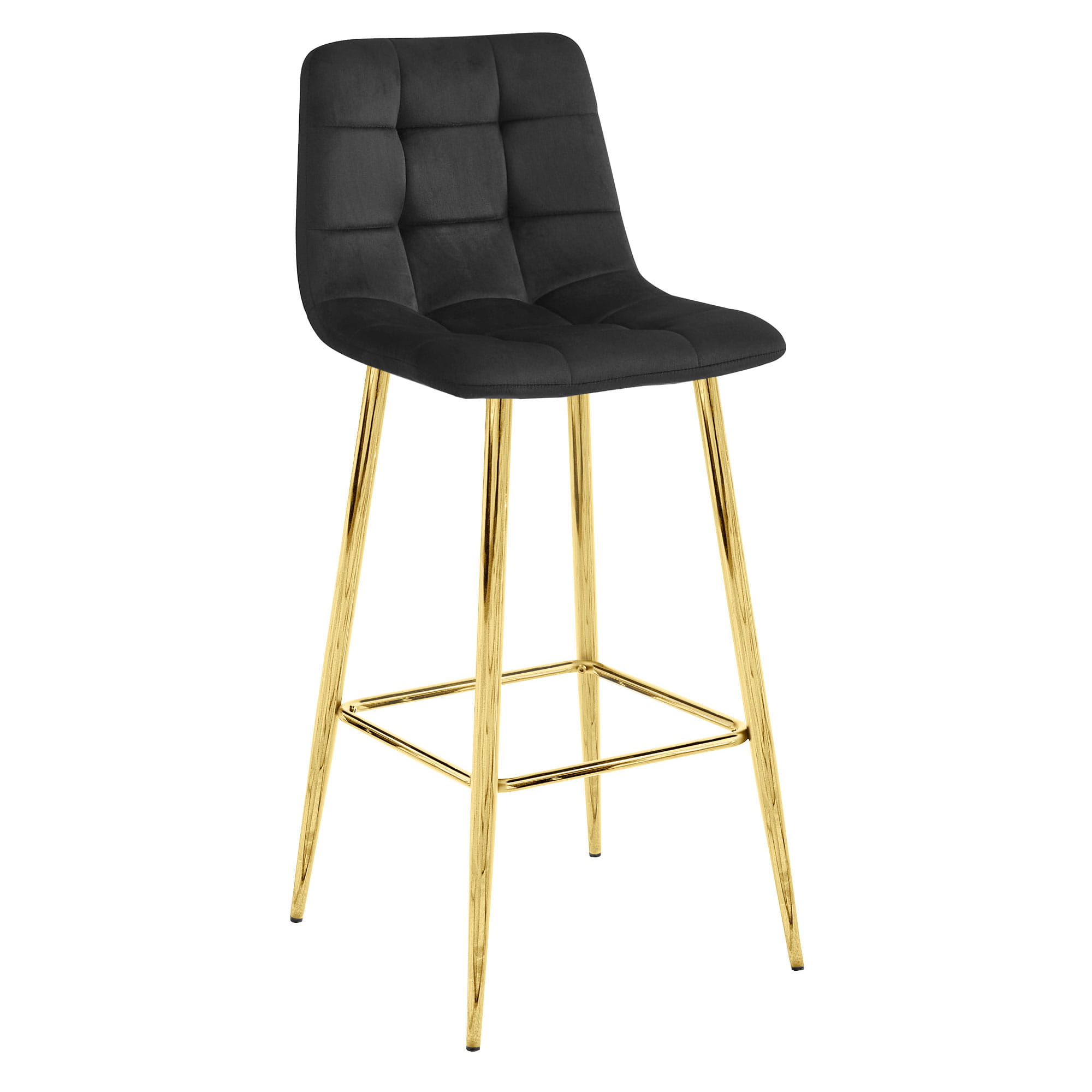 Barhocker ARCETO in Schwarz mit goldenen Beinen