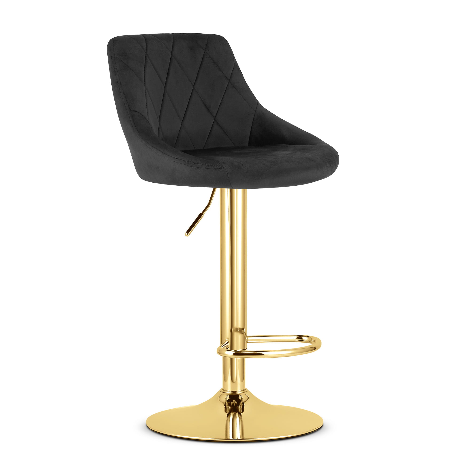 Barhocker KAST in Schwarz mit goldener Basis